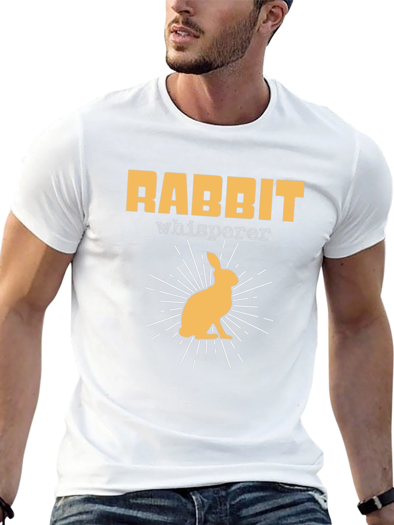 Rabbit Whisperer Graphic T-Shirt - Black Cotton Tee