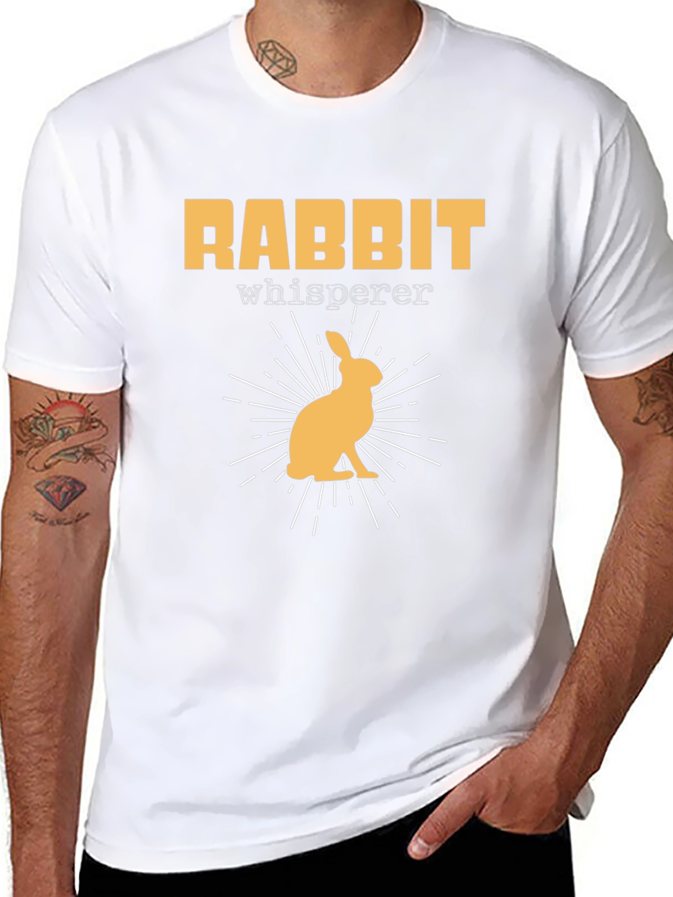 Rabbit Whisperer Graphic T-Shirt - Black Cotton Tee