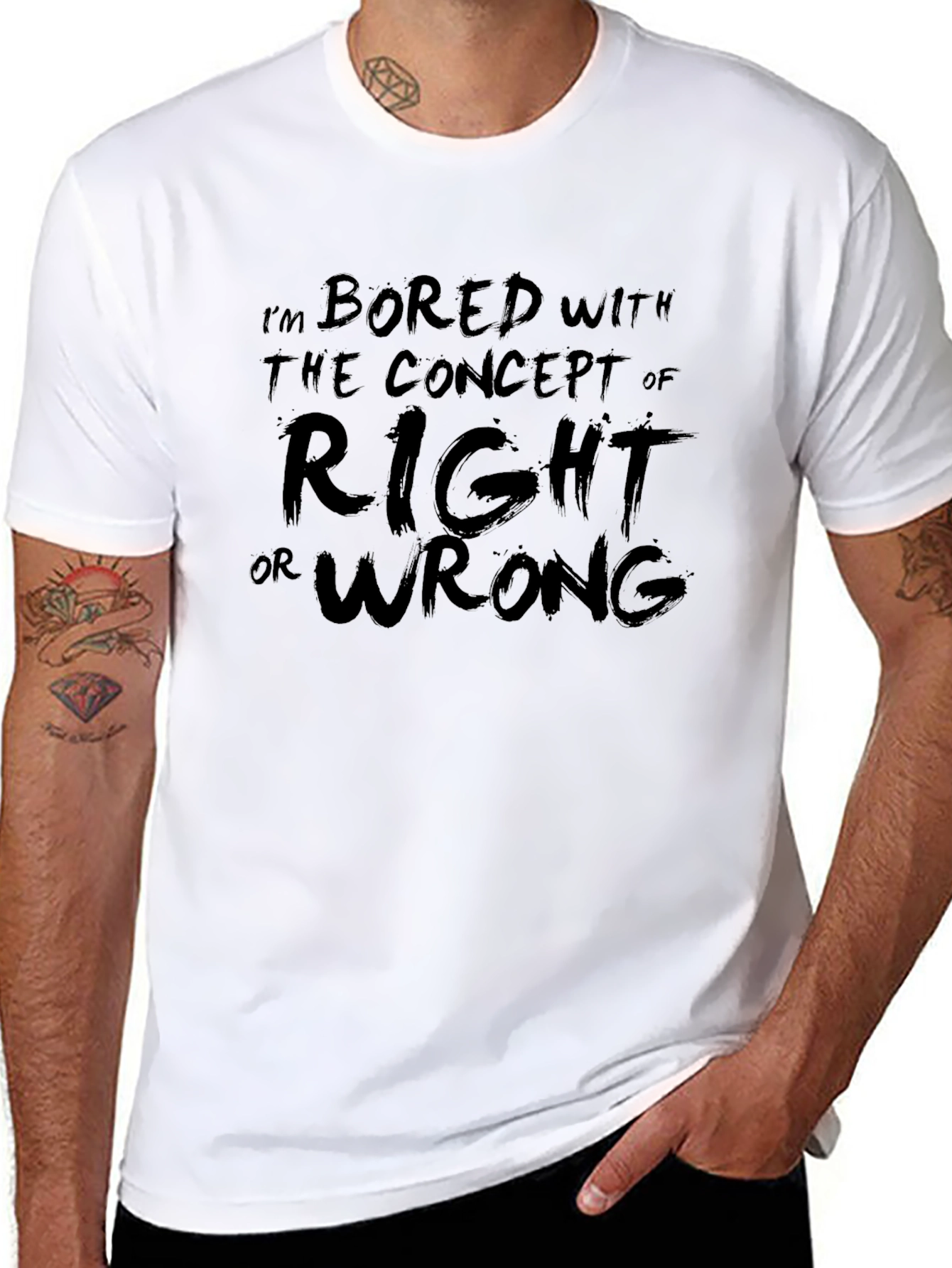 Bored With Right or Wrong Graphic T-Shirt