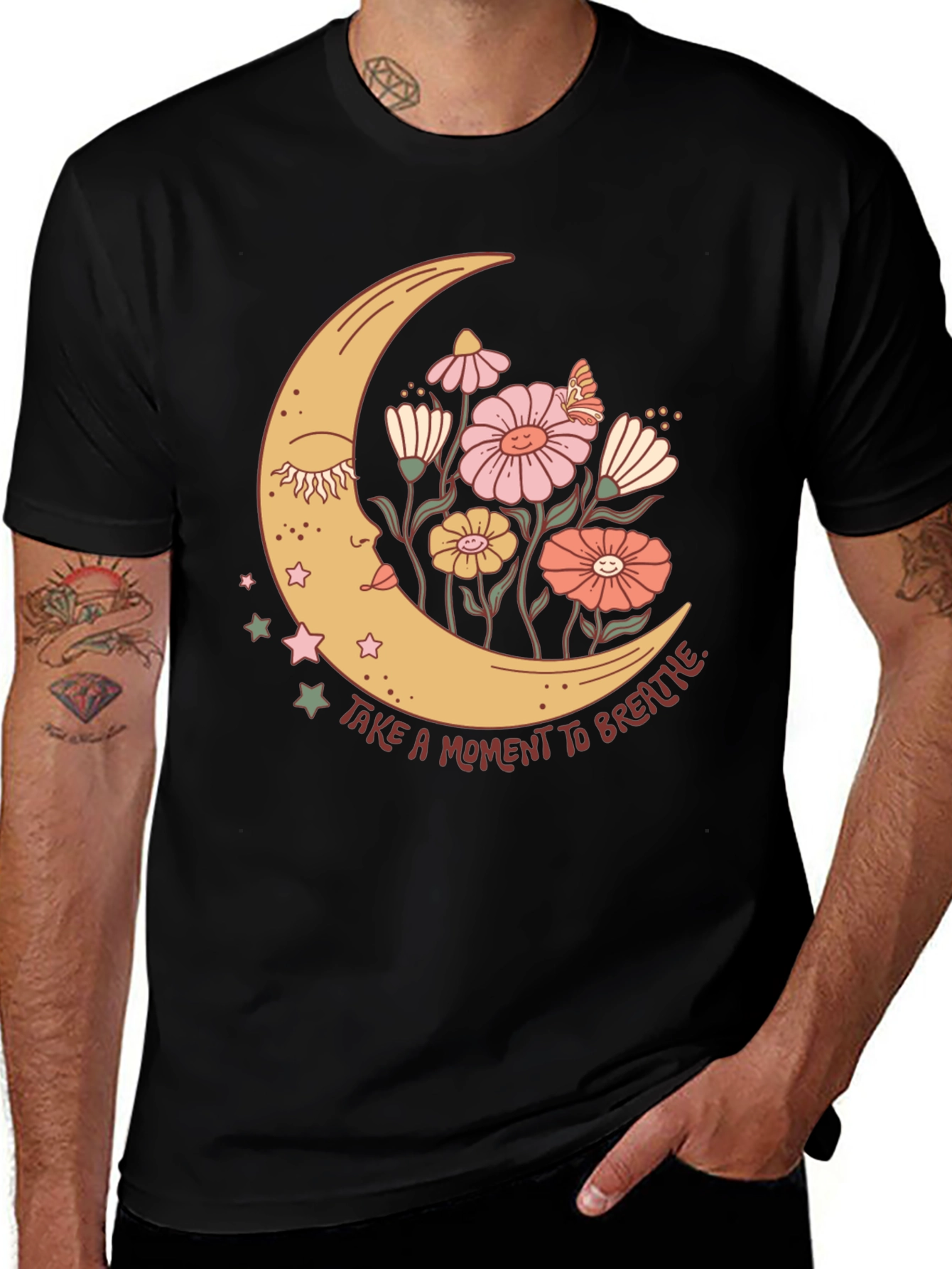 Moon Flower Graphic T-Shirt