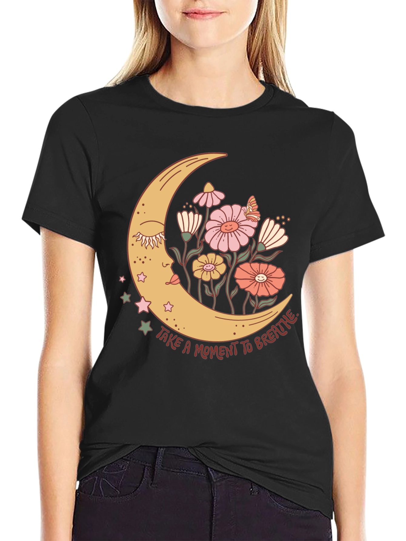 Moon Flower Graphic T-Shirt