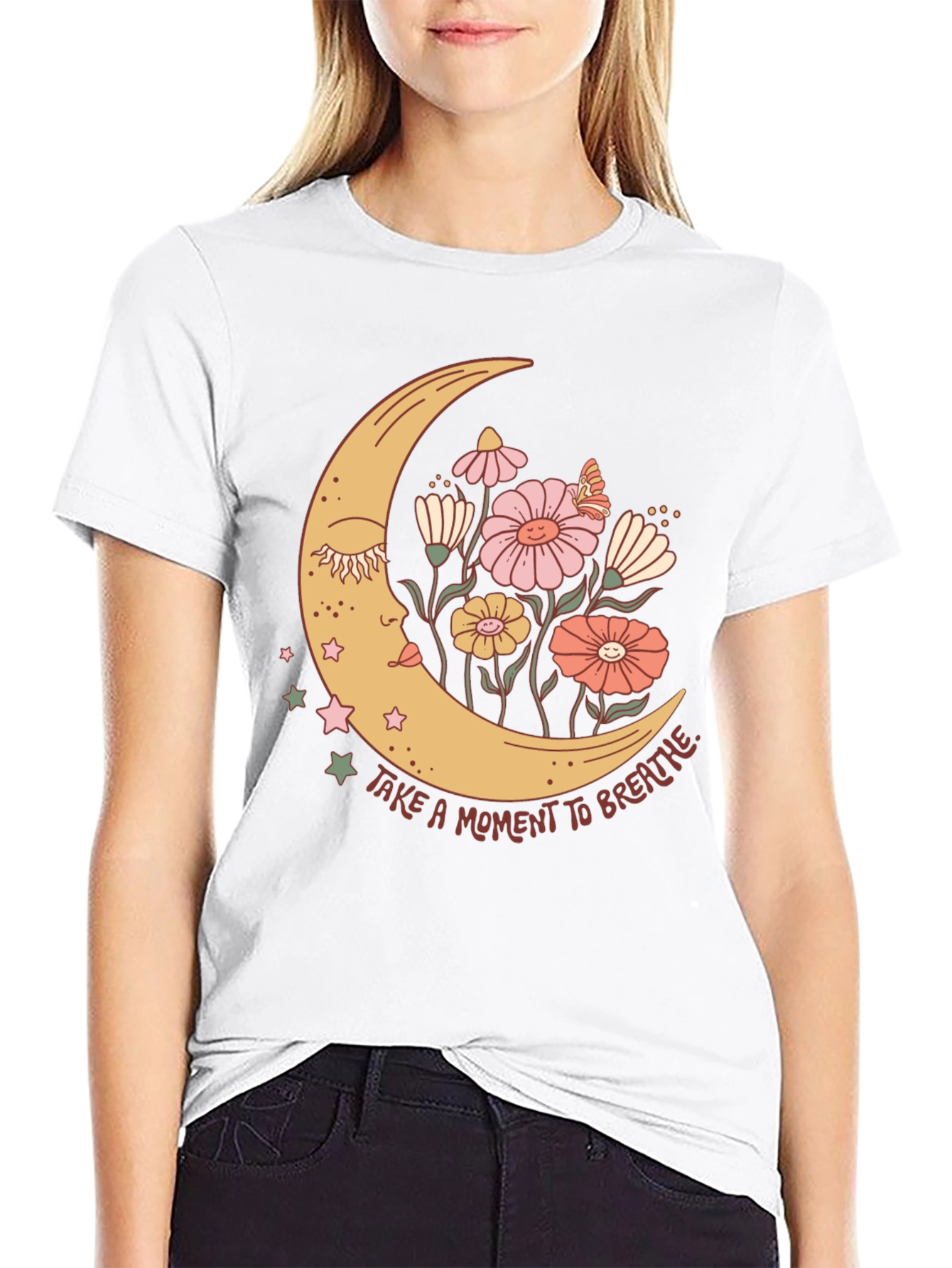 Moon Flower Graphic T-Shirt