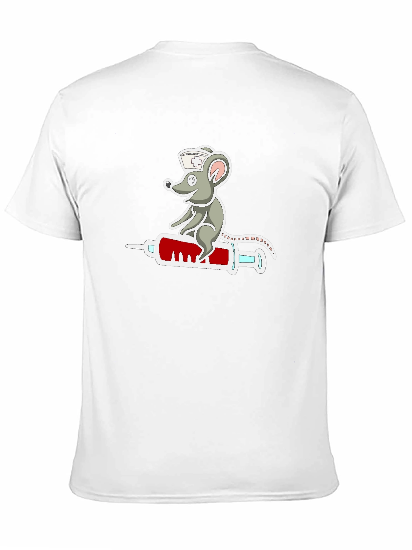 Nurse Mouse Syringe T-Shirt - Funny Cartoon Design