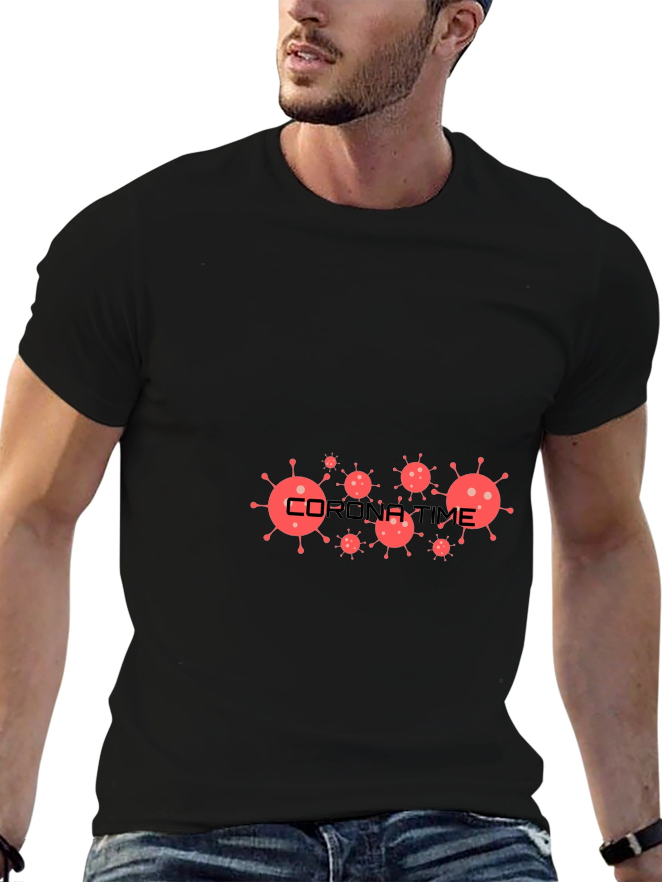 Corona Time Black T-Shirt