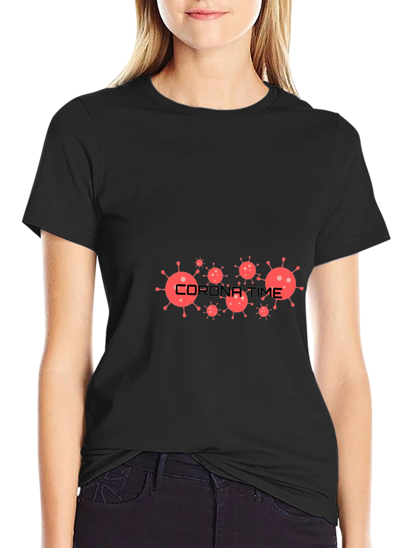 Corona Time Black T-Shirt