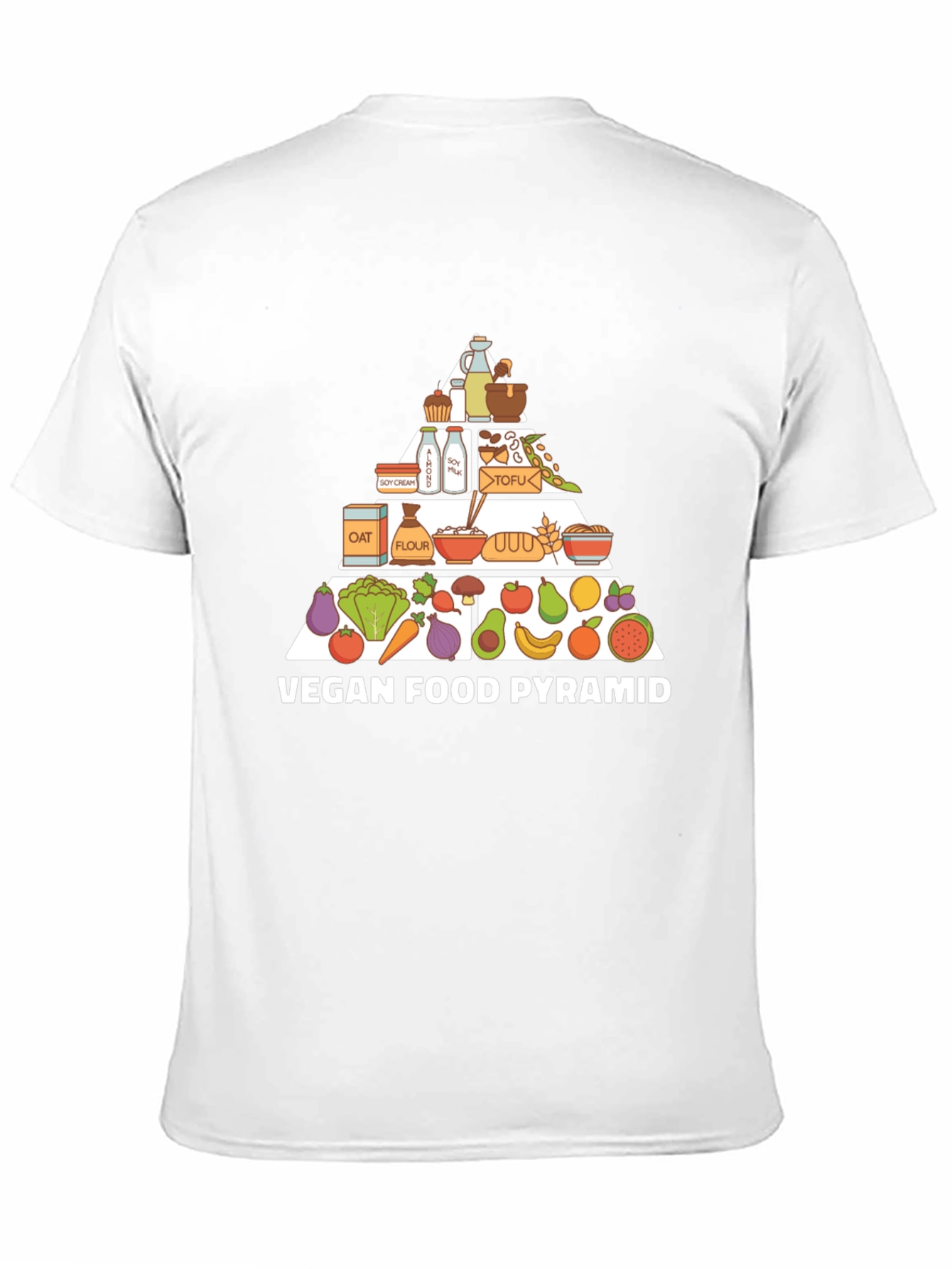 Vegan Food Pyramid T-Shirt - Black Cotton Tee