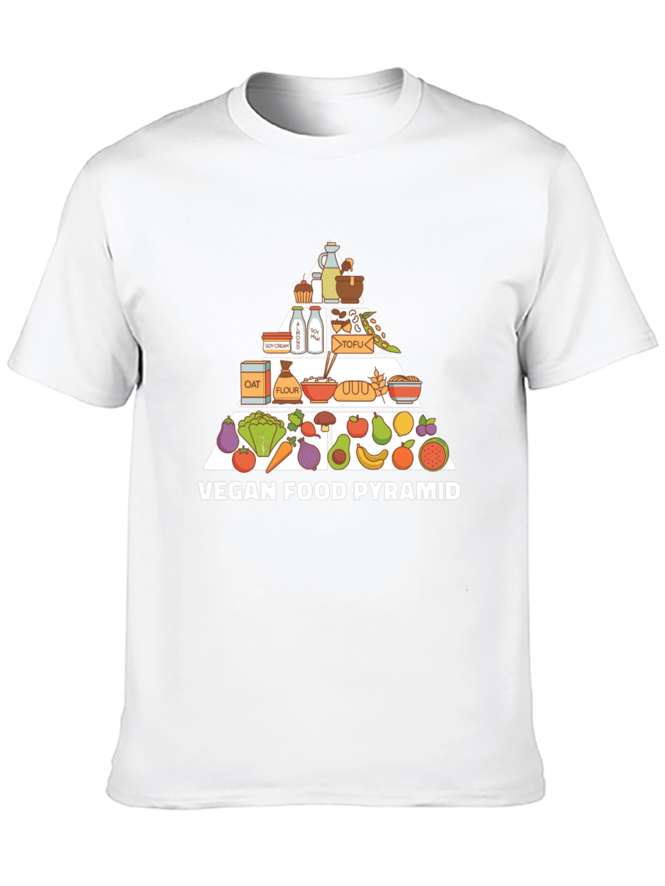 Vegan Food Pyramid T-Shirt - Black Cotton Tee