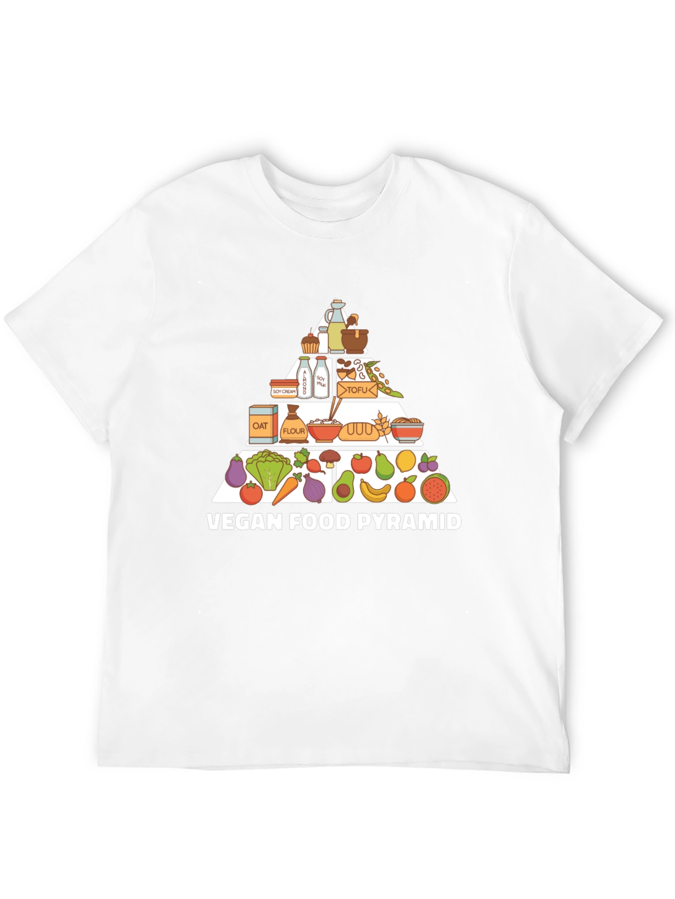 Vegan Food Pyramid T-Shirt - Black Cotton Tee