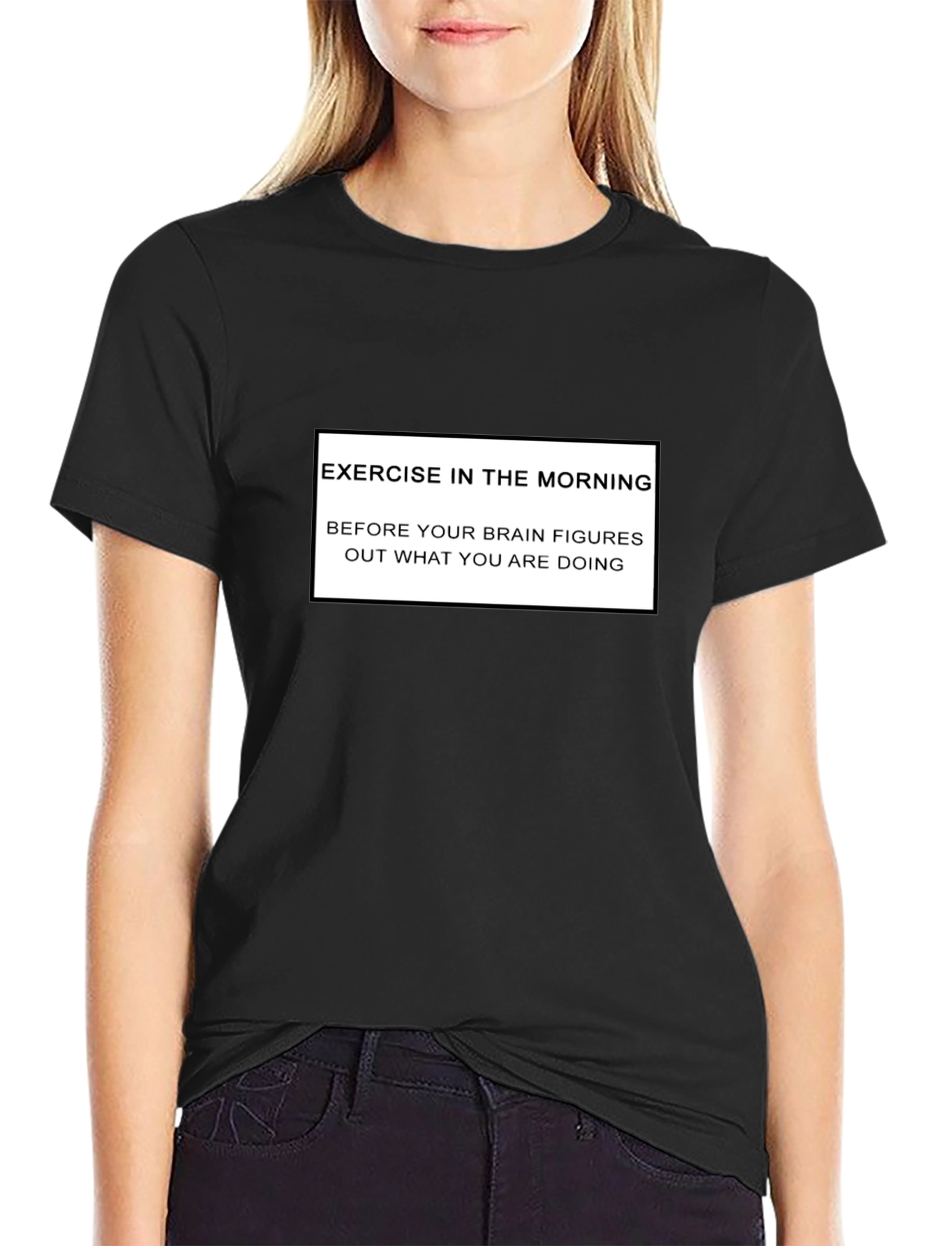 Funny Exercise Morning Black T-Shirt