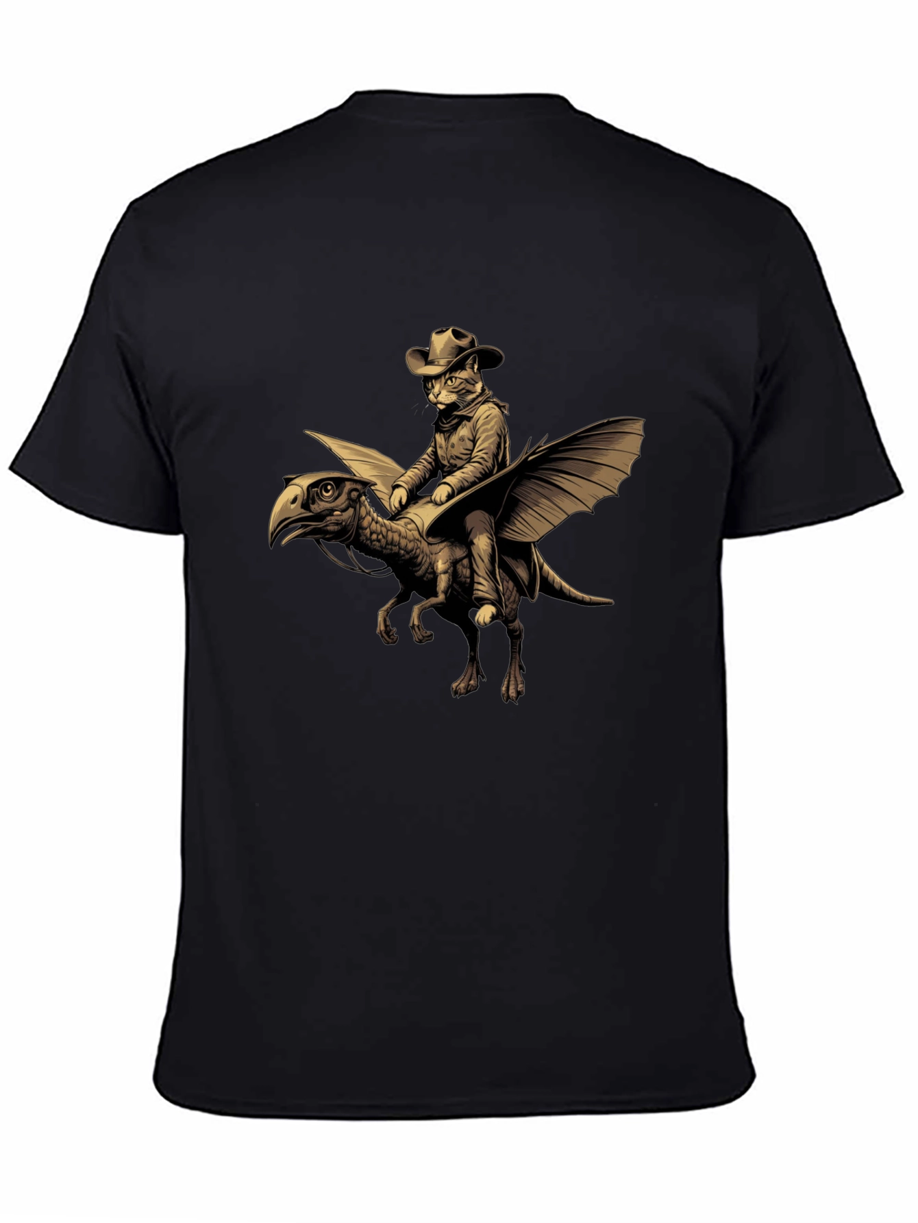 Cat Cowboy Riding Dinosaur T-Shirt