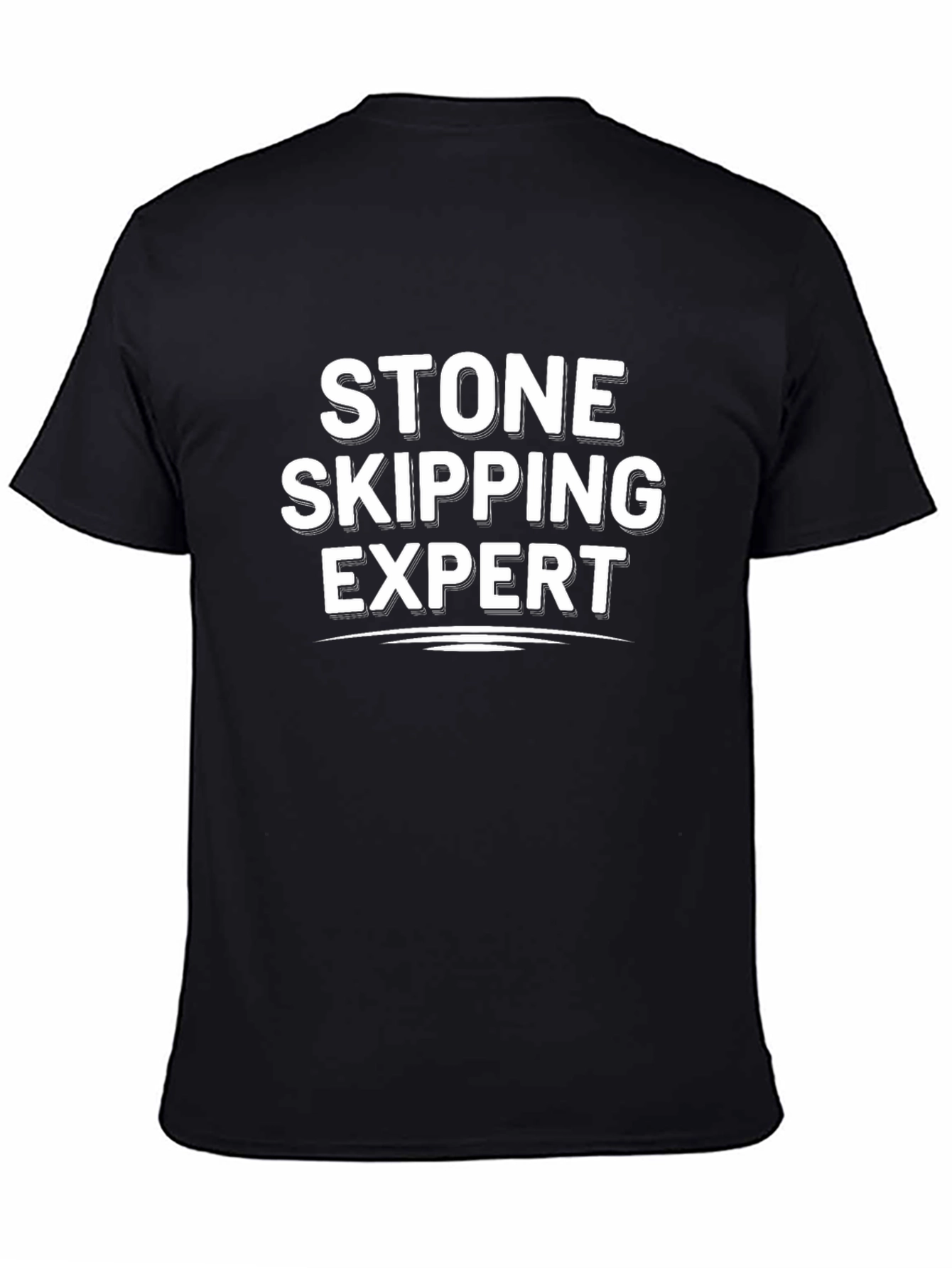 Stone Skipping Expert Black T-Shirt