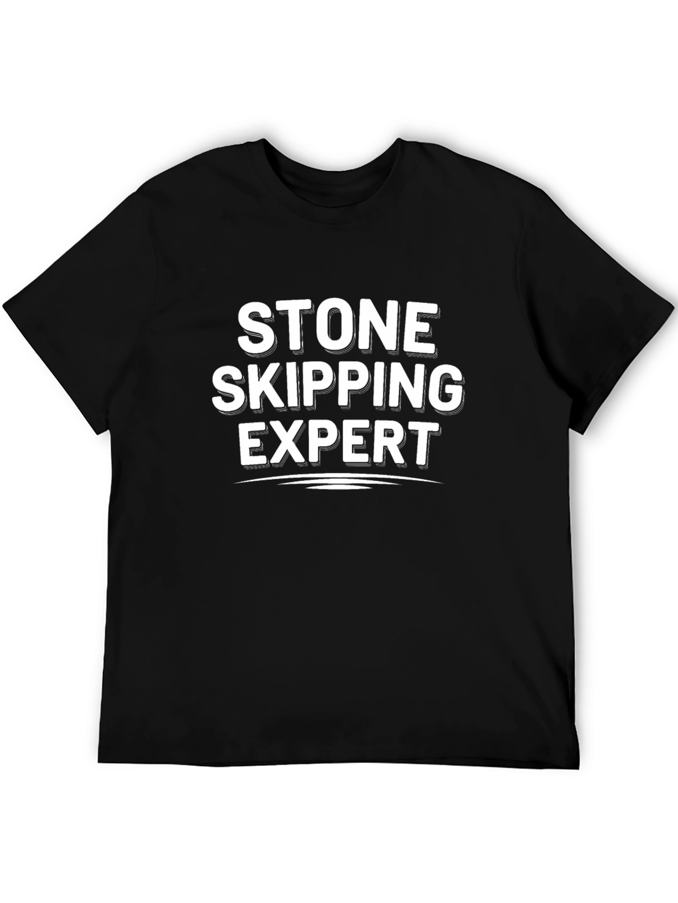 Stone Skipping Expert Black T-Shirt