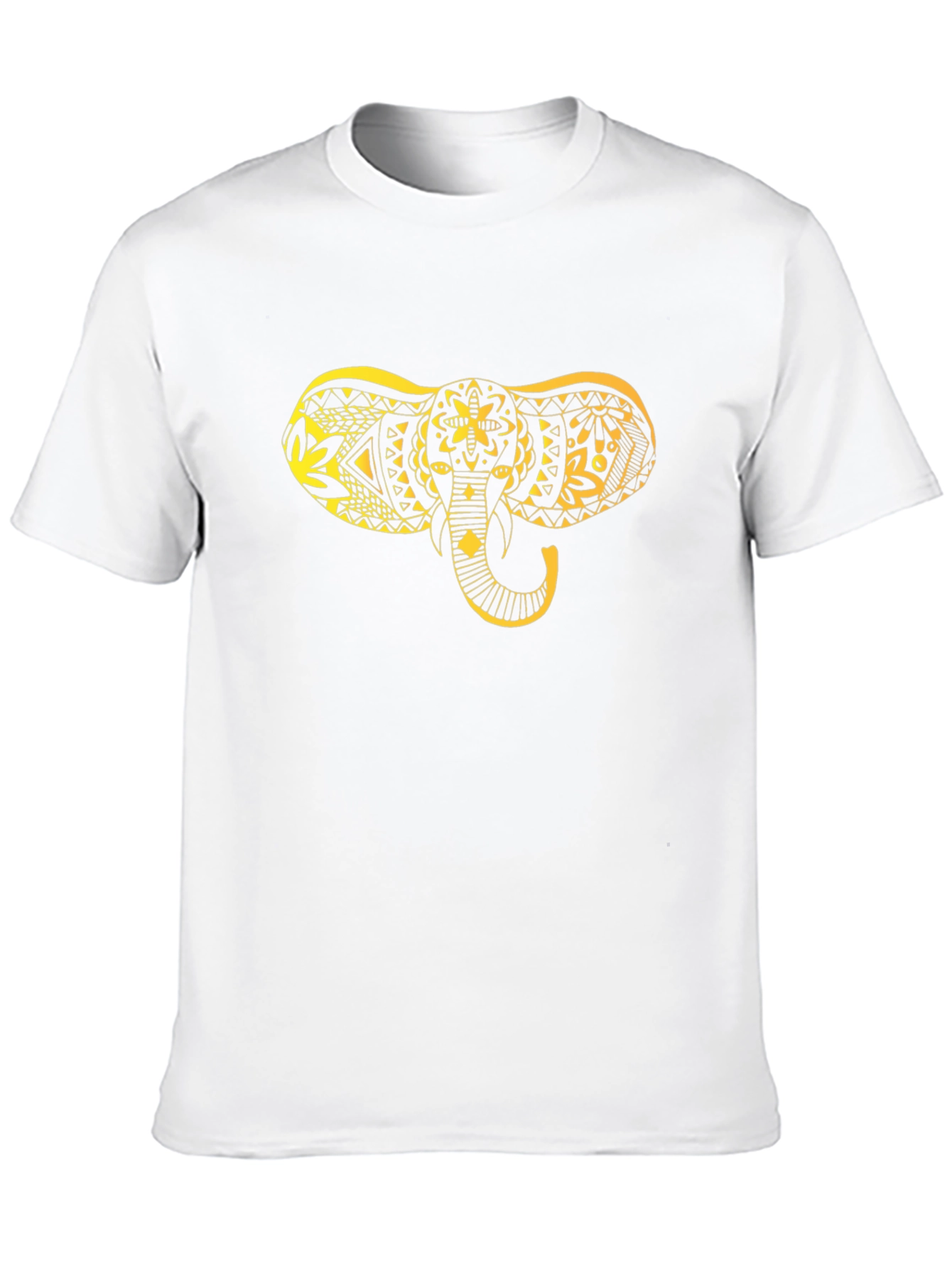 Black T-Shirt with Gold Elephant Design