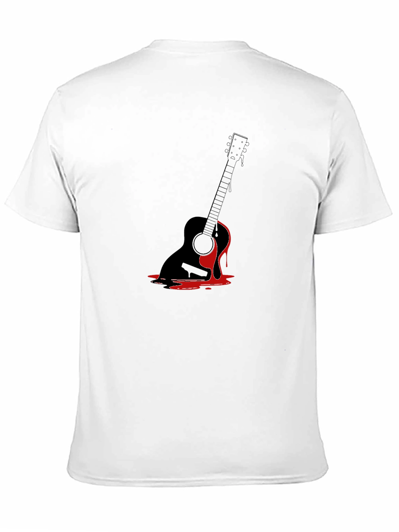 Guitar Drip Graphic Tee - Black Cotton T-Shirt