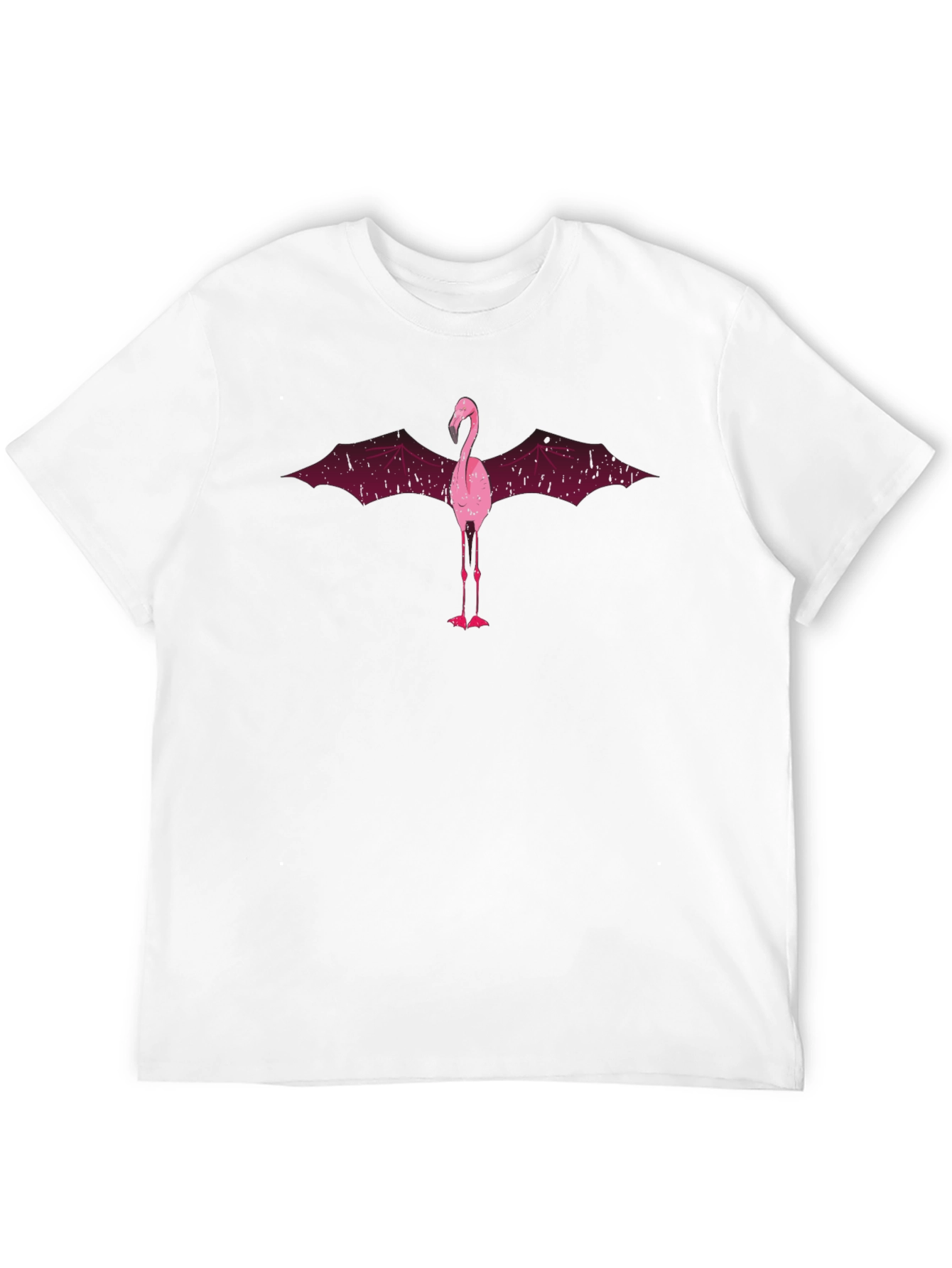 Flamingo Bat Wing Graphic T-Shirt - Mens Black Tee