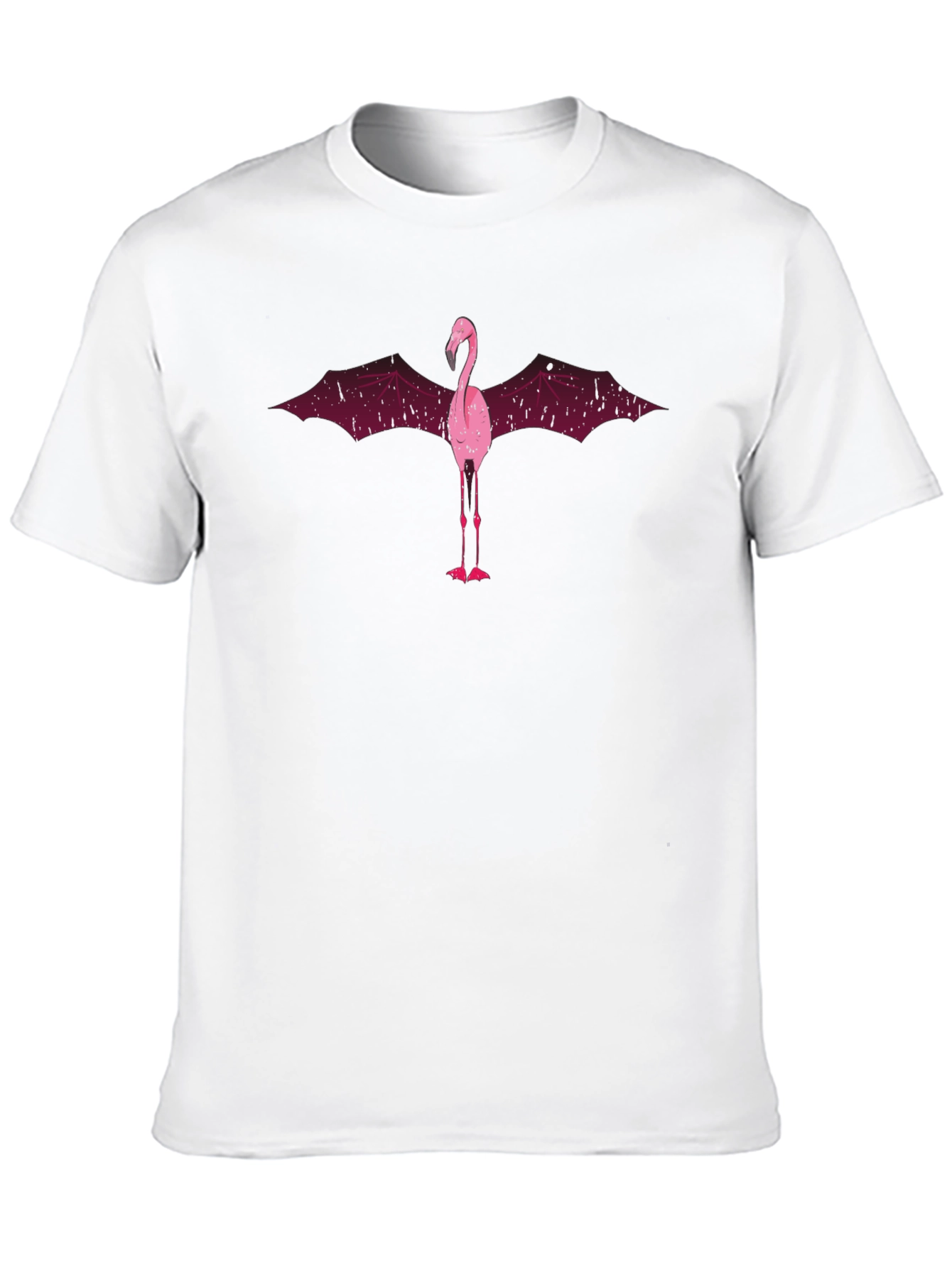 Flamingo Bat Wing Graphic T-Shirt - Mens Black Tee