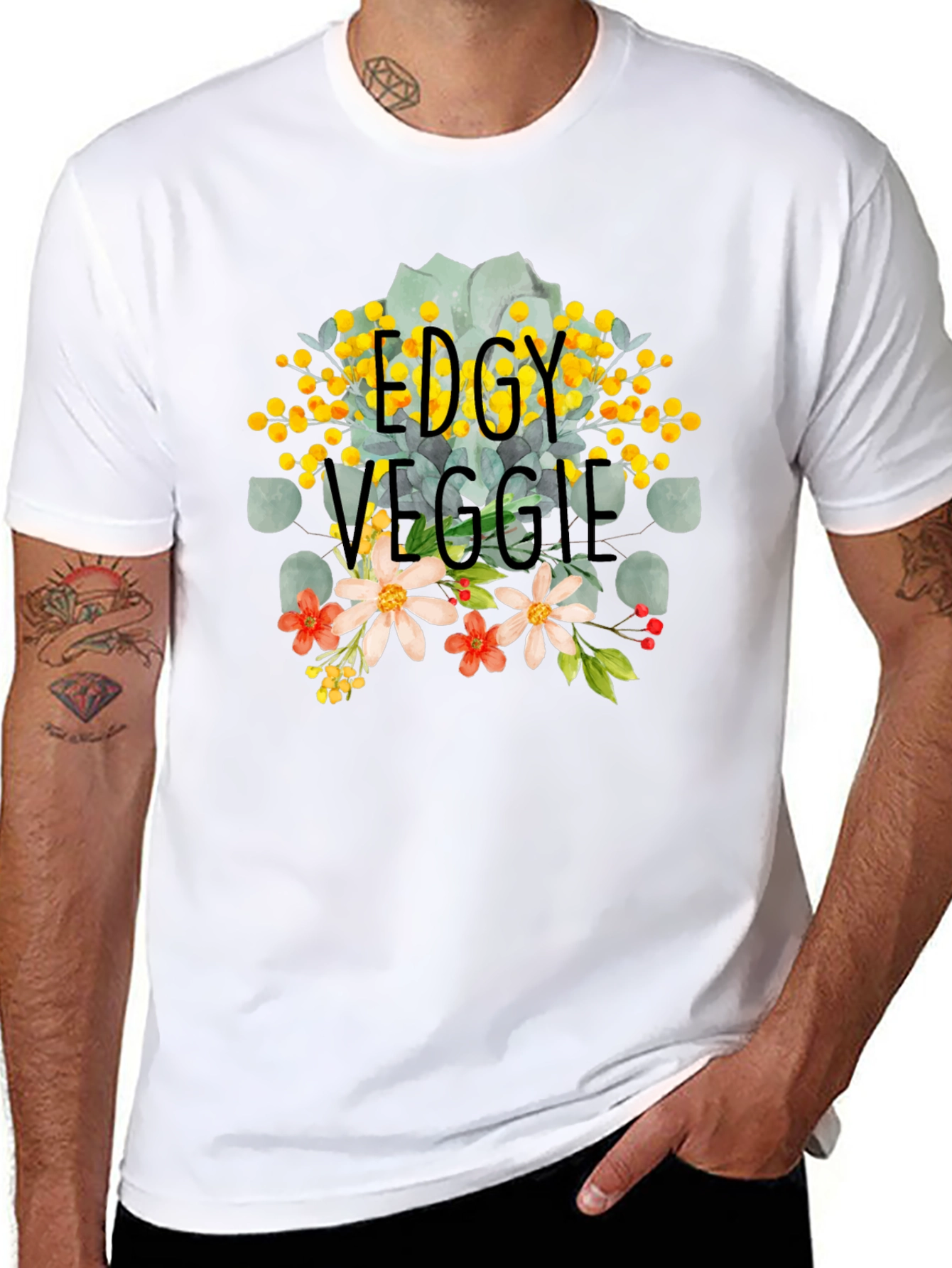 Edgy Veggie Graphic Tee - Trendy Vegan Fashion