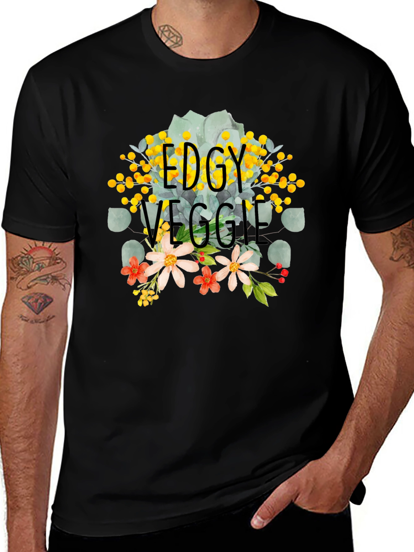 Edgy Veggie Graphic Tee - Trendy Vegan Fashion