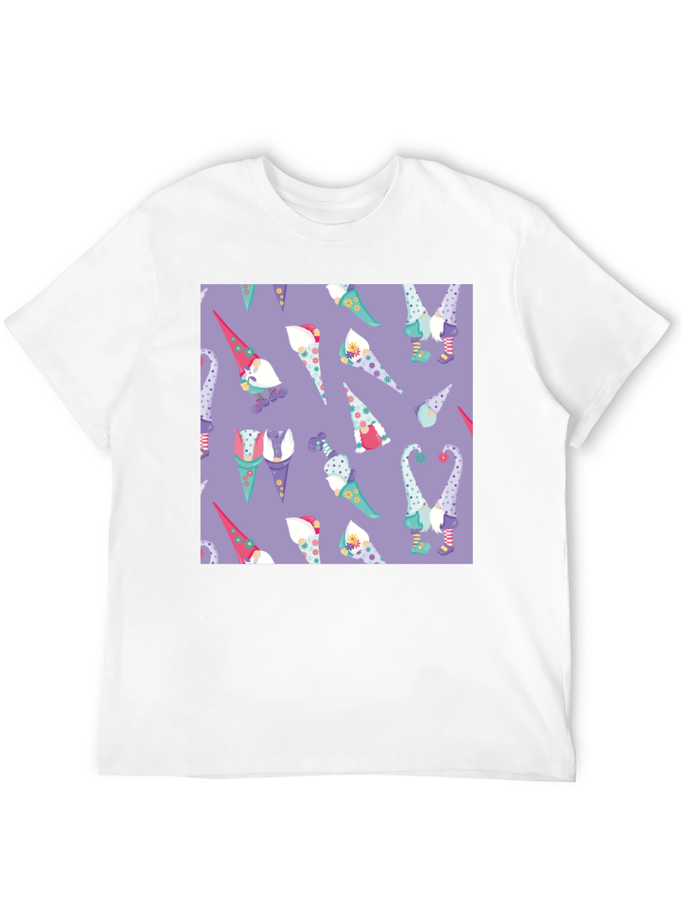 Novelty Gnome Pattern T-Shirt