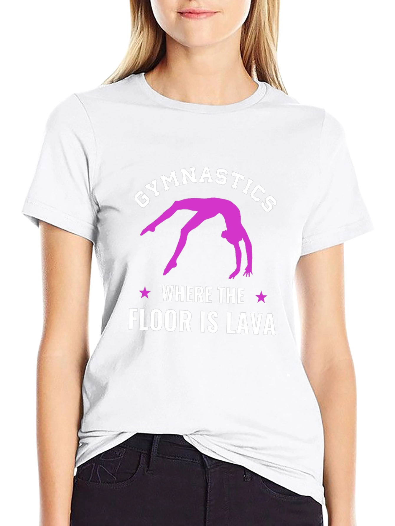 Gymnastics Where The Floor Is Lava Black T-Shirt