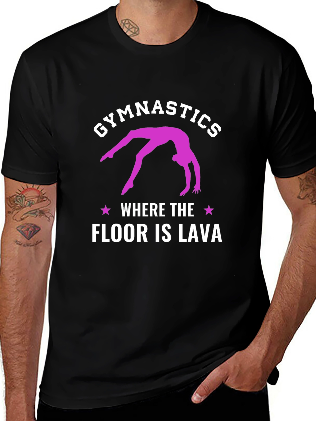 Gymnastics Where The Floor Is Lava Black T-Shirt