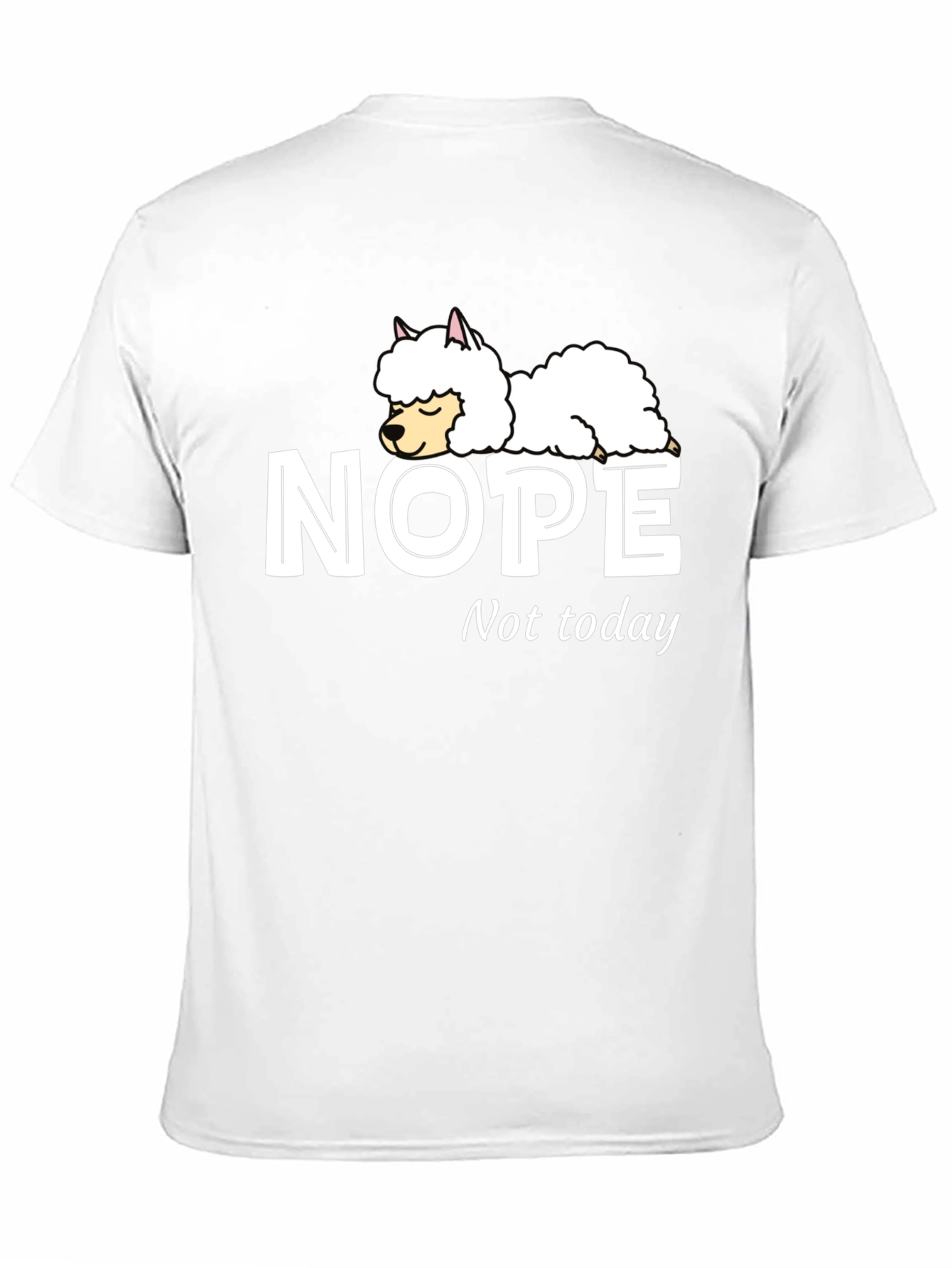 Nope Not Today T-Shirt with Sleeping Llama Graphic