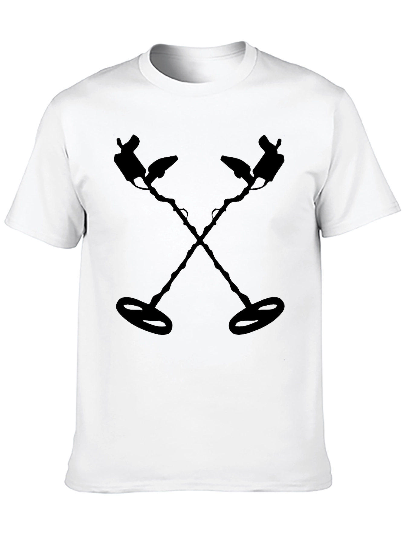 Metal Detector Graphic Tee - Black Crew Neck