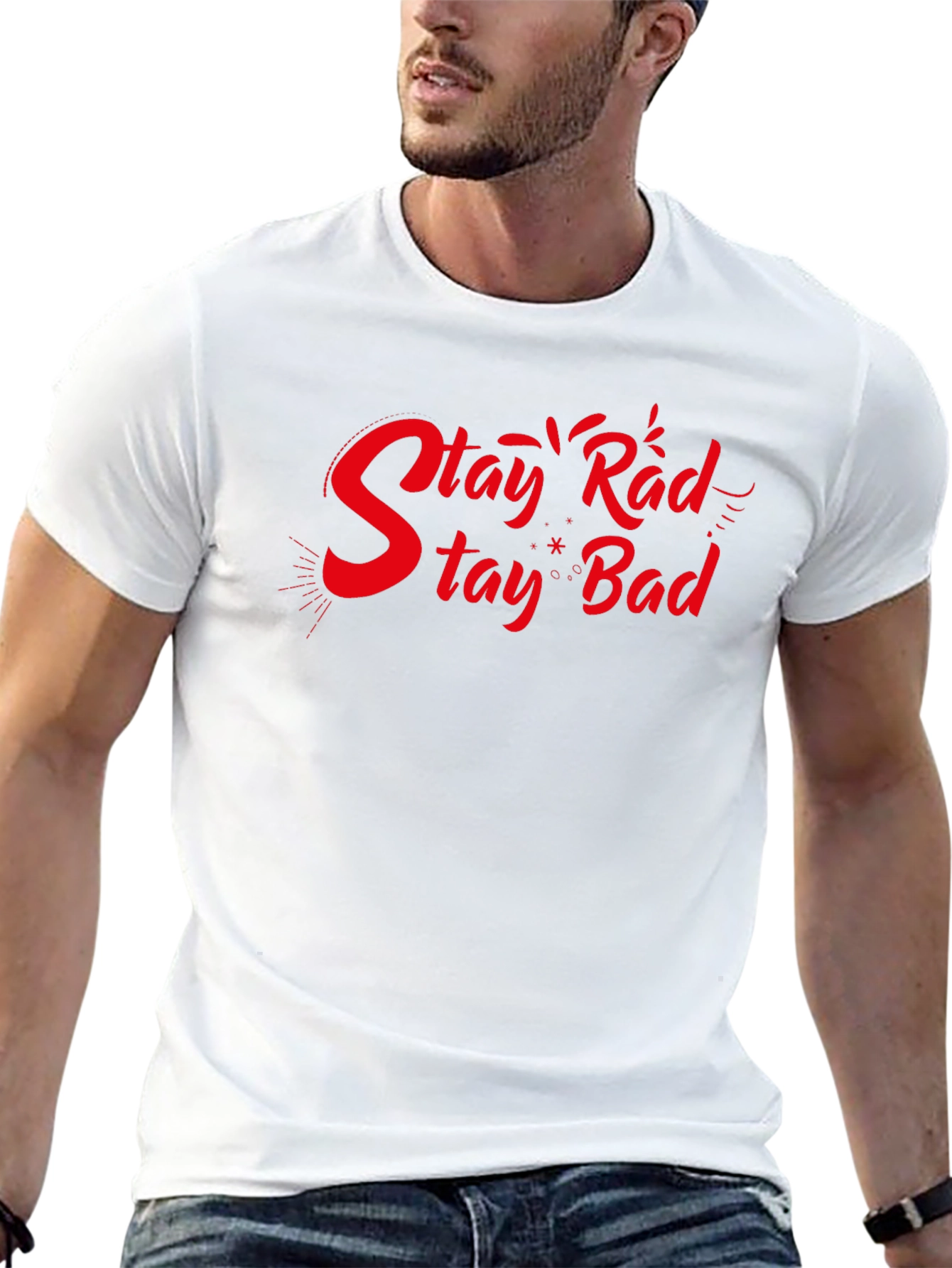 Stay Rad Stay Bad Black Graphic T-Shirt