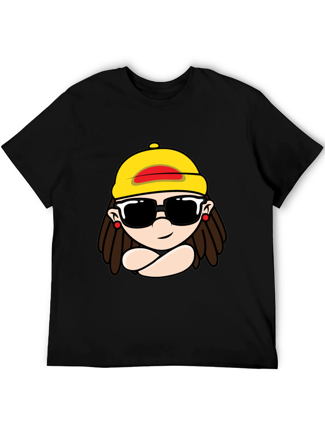 Cool Cartoon Graphic Black T-Shirt