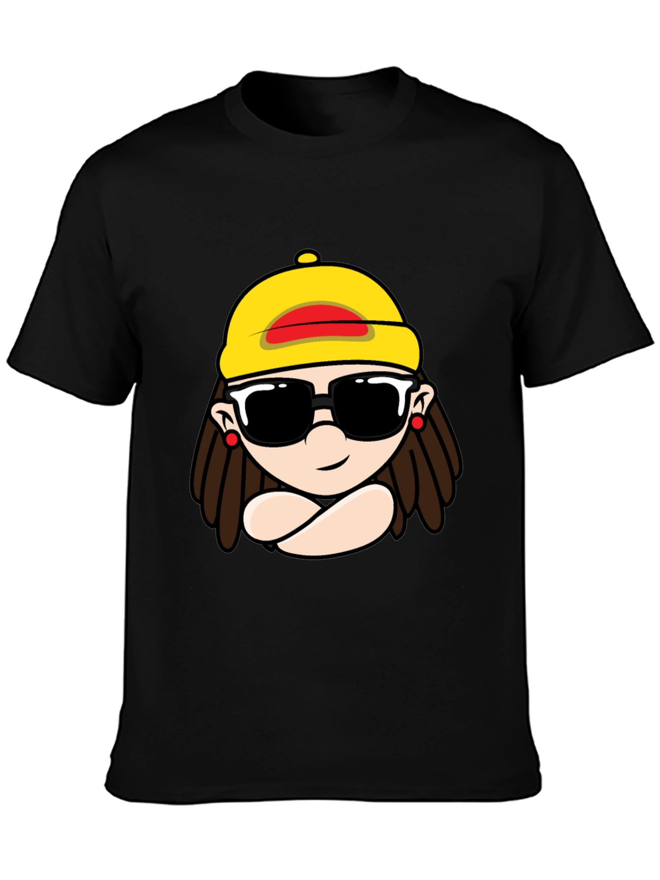 Cool Cartoon Graphic Black T-Shirt