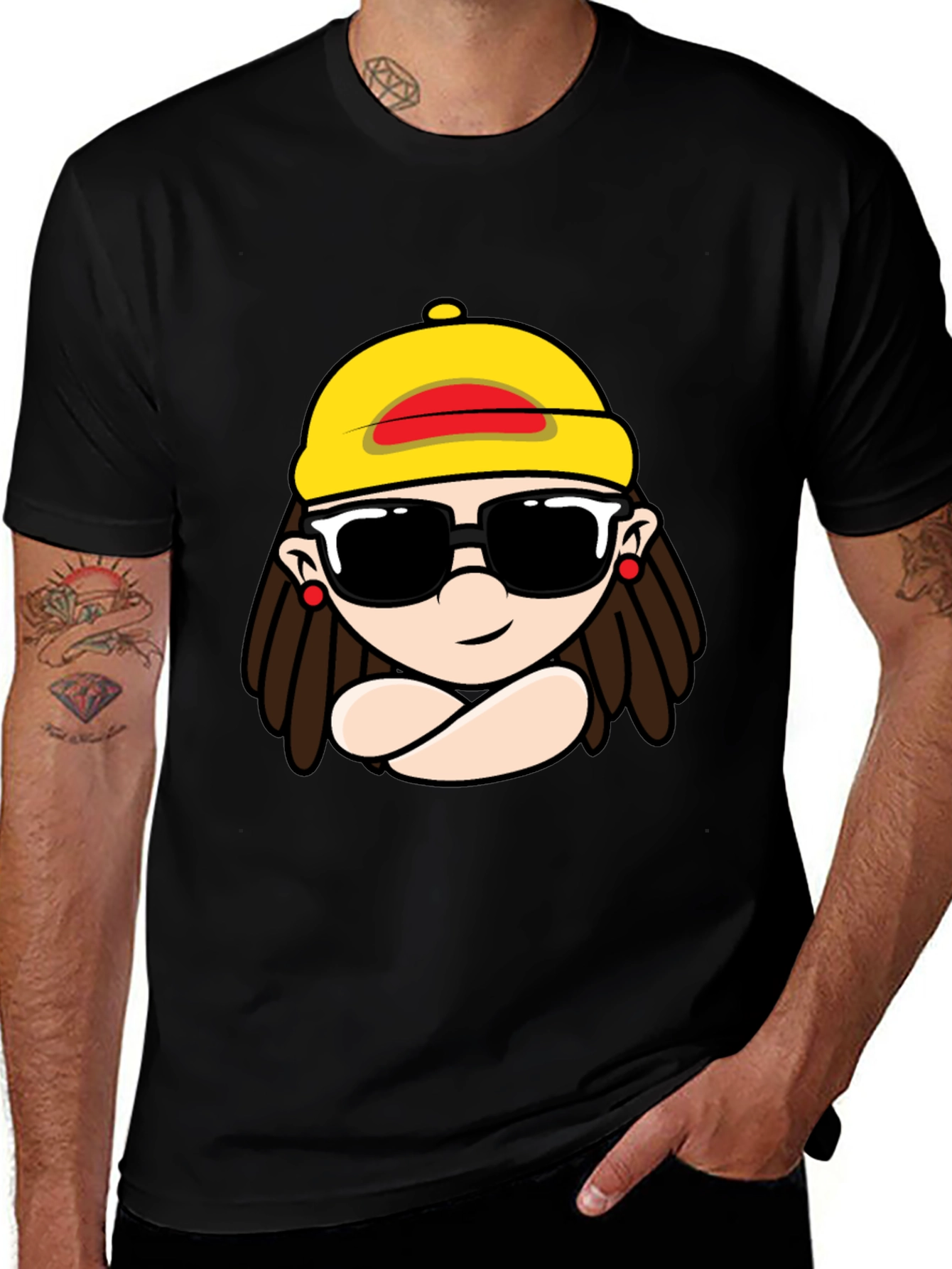 Cool Cartoon Graphic Black T-Shirt