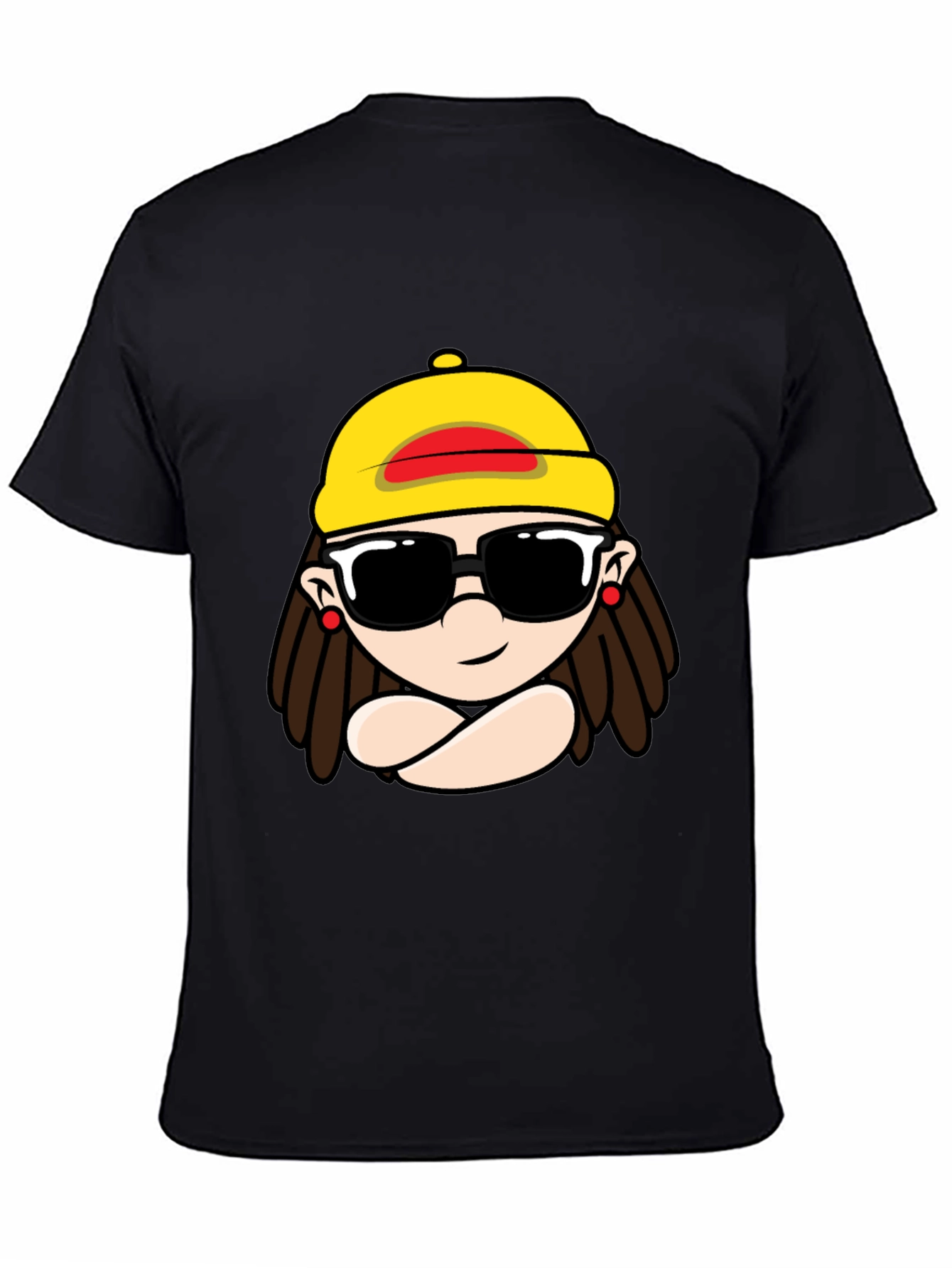Cool Cartoon Graphic Black T-Shirt
