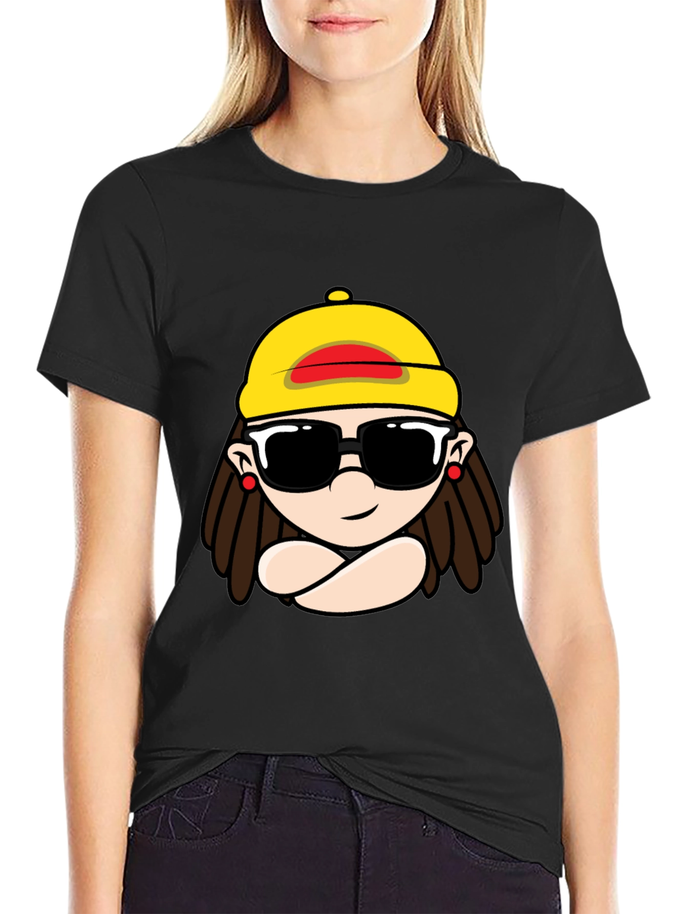 Cool Cartoon Graphic Black T-Shirt