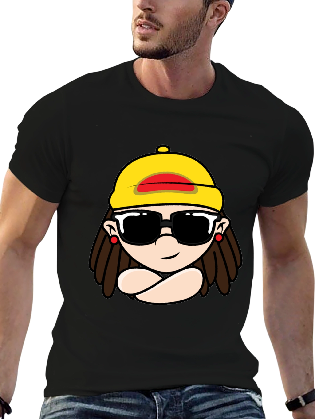Cool Cartoon Graphic Black T-Shirt