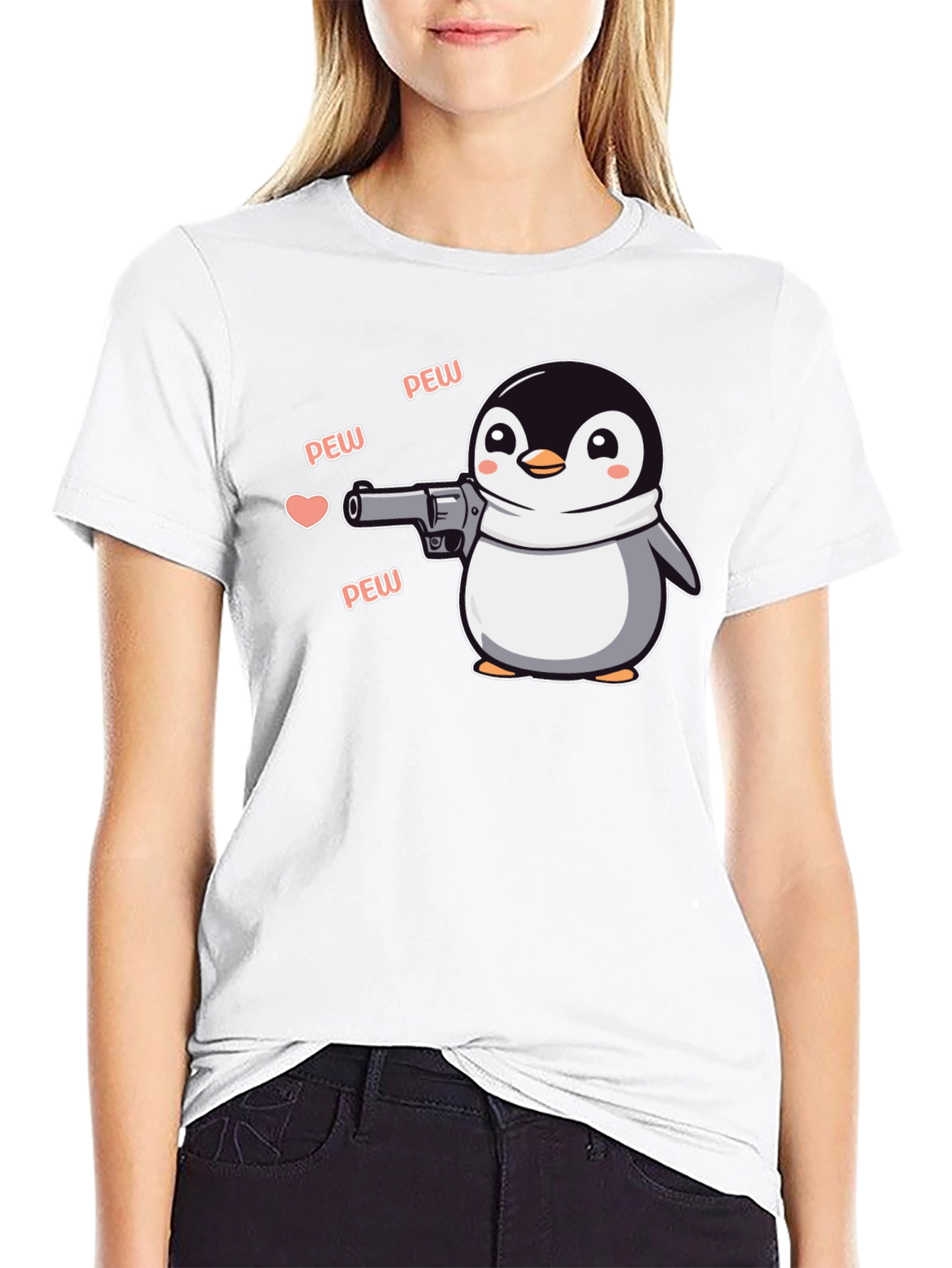 Penguin with a Gun Graphic Tee