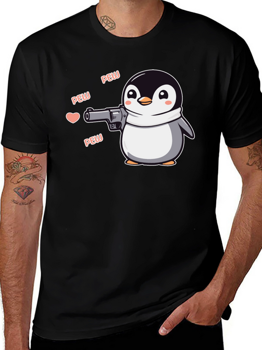 Penguin with a Gun Graphic Tee