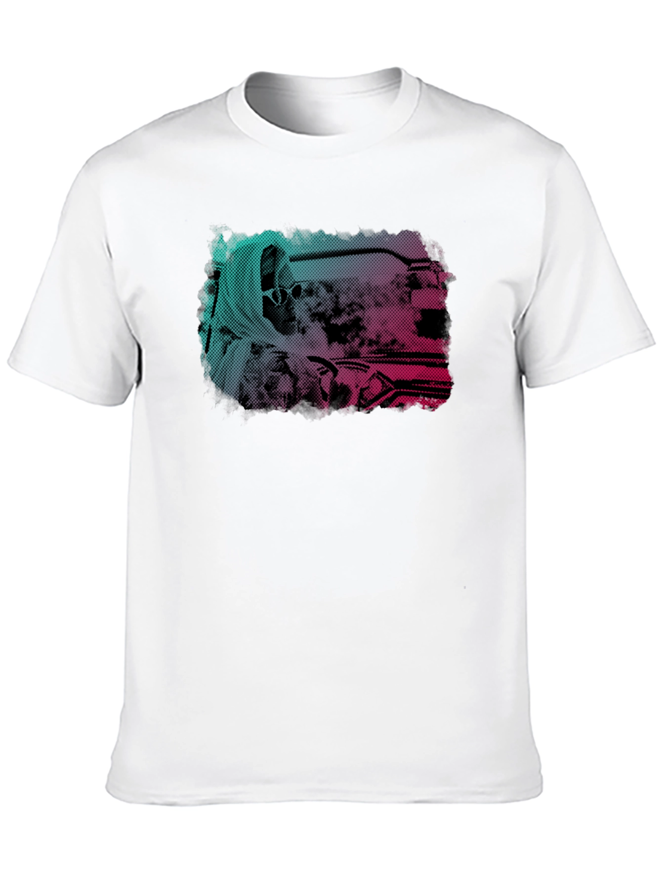 Retro Halftone Graphic Print T-Shirt