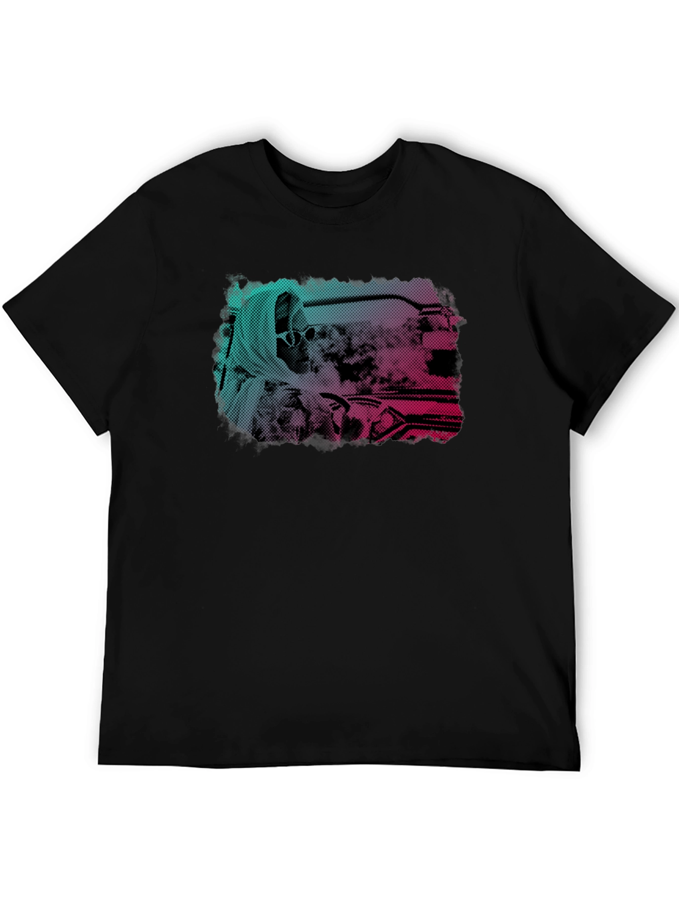 Retro Halftone Graphic Print T-Shirt