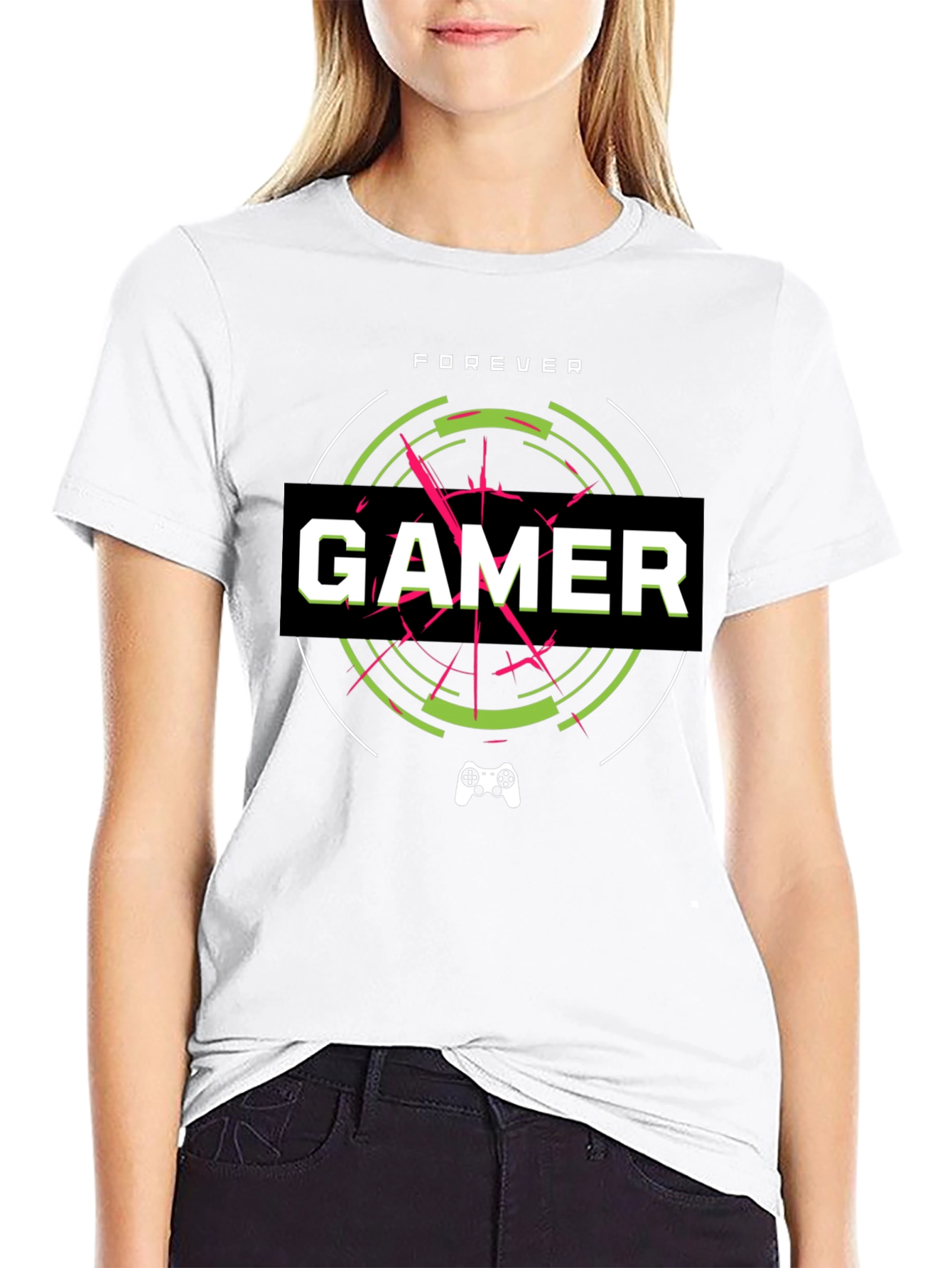 Forever Gamer Black Graphic Tee