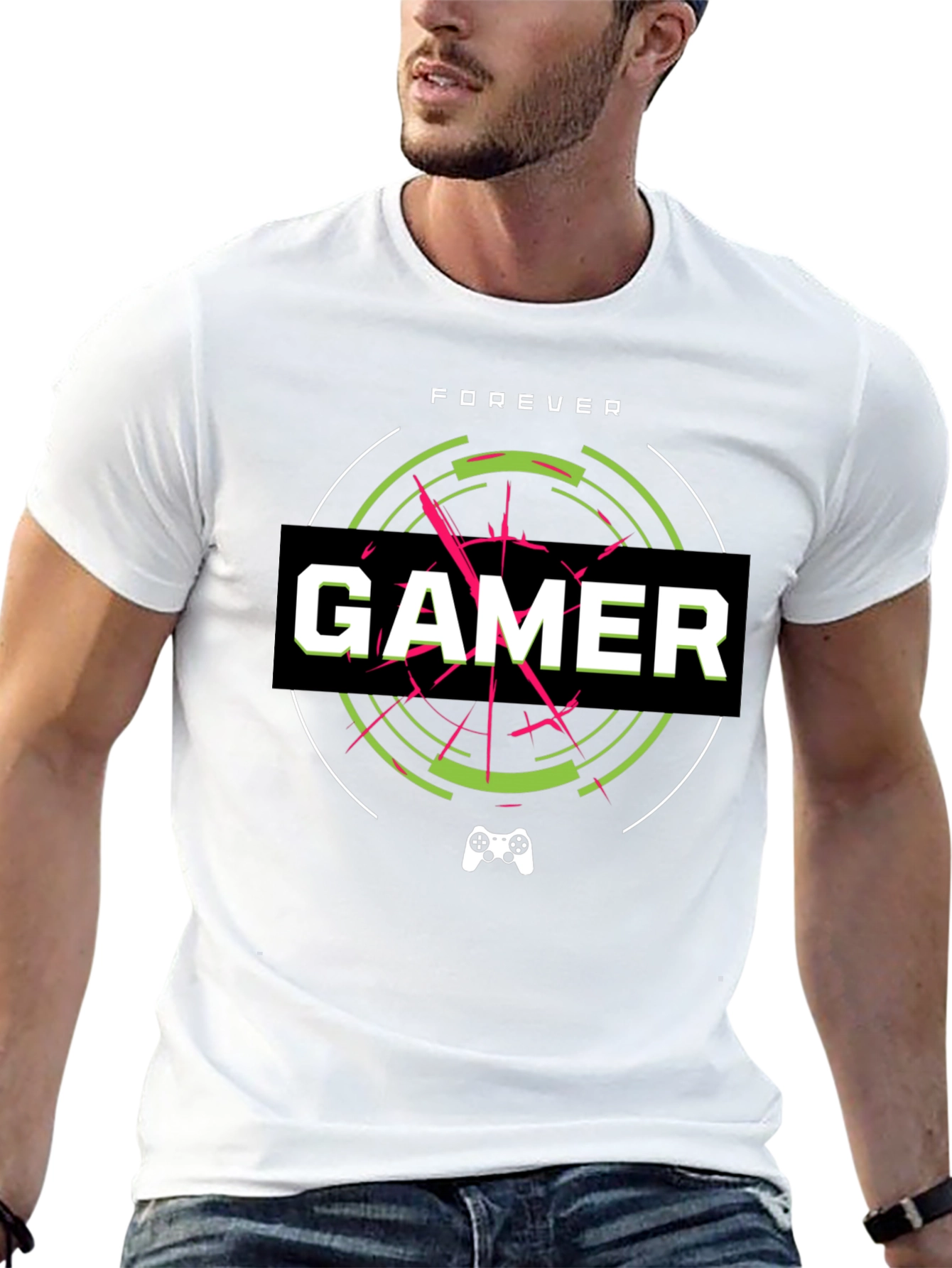 Forever Gamer Black Graphic Tee