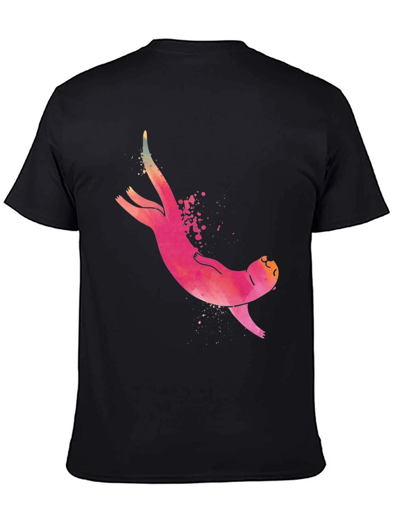Mens Sloth Graphic Tee - Black Casual T-Shirt