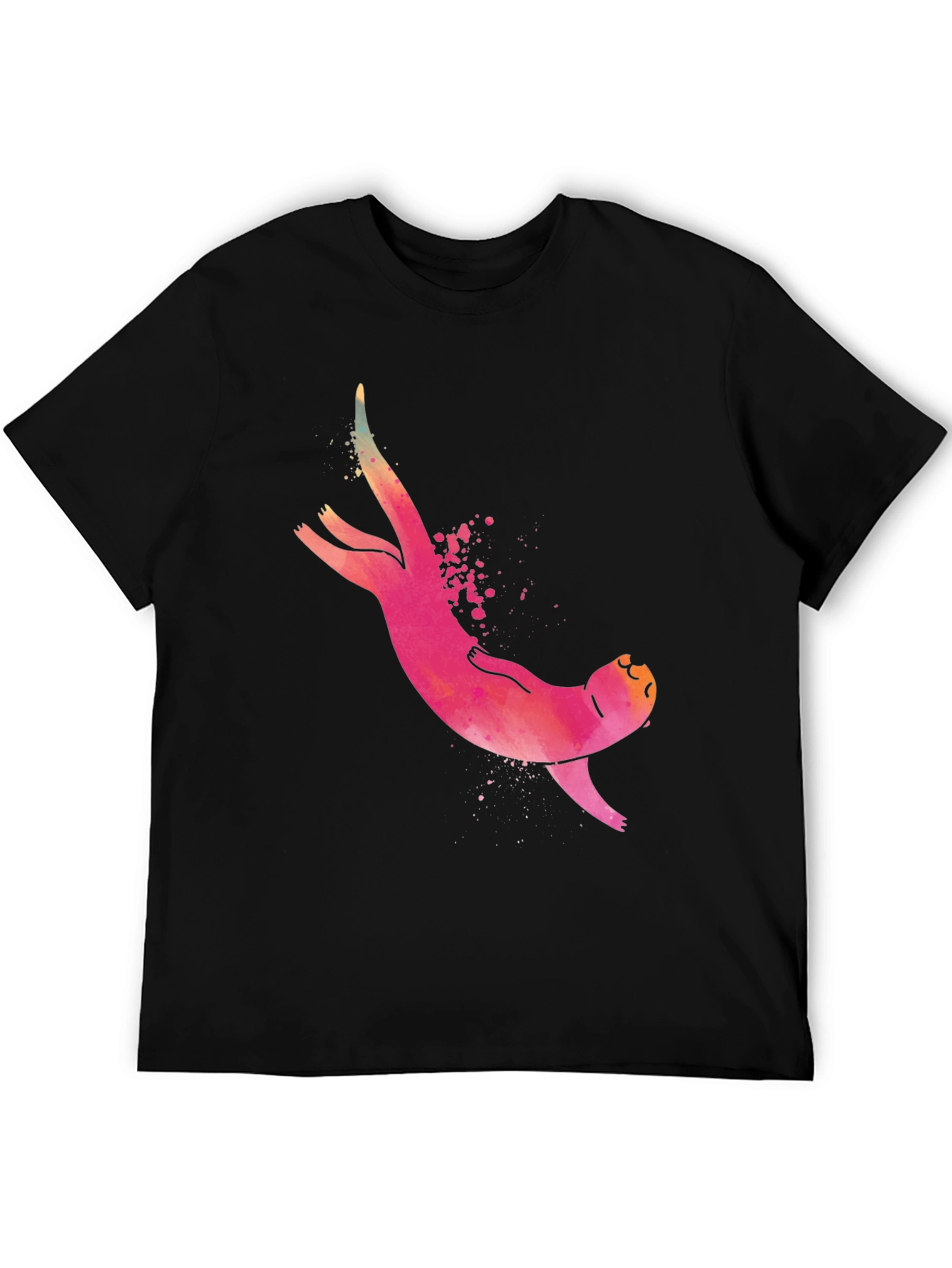 Mens Sloth Graphic Tee - Black Casual T-Shirt