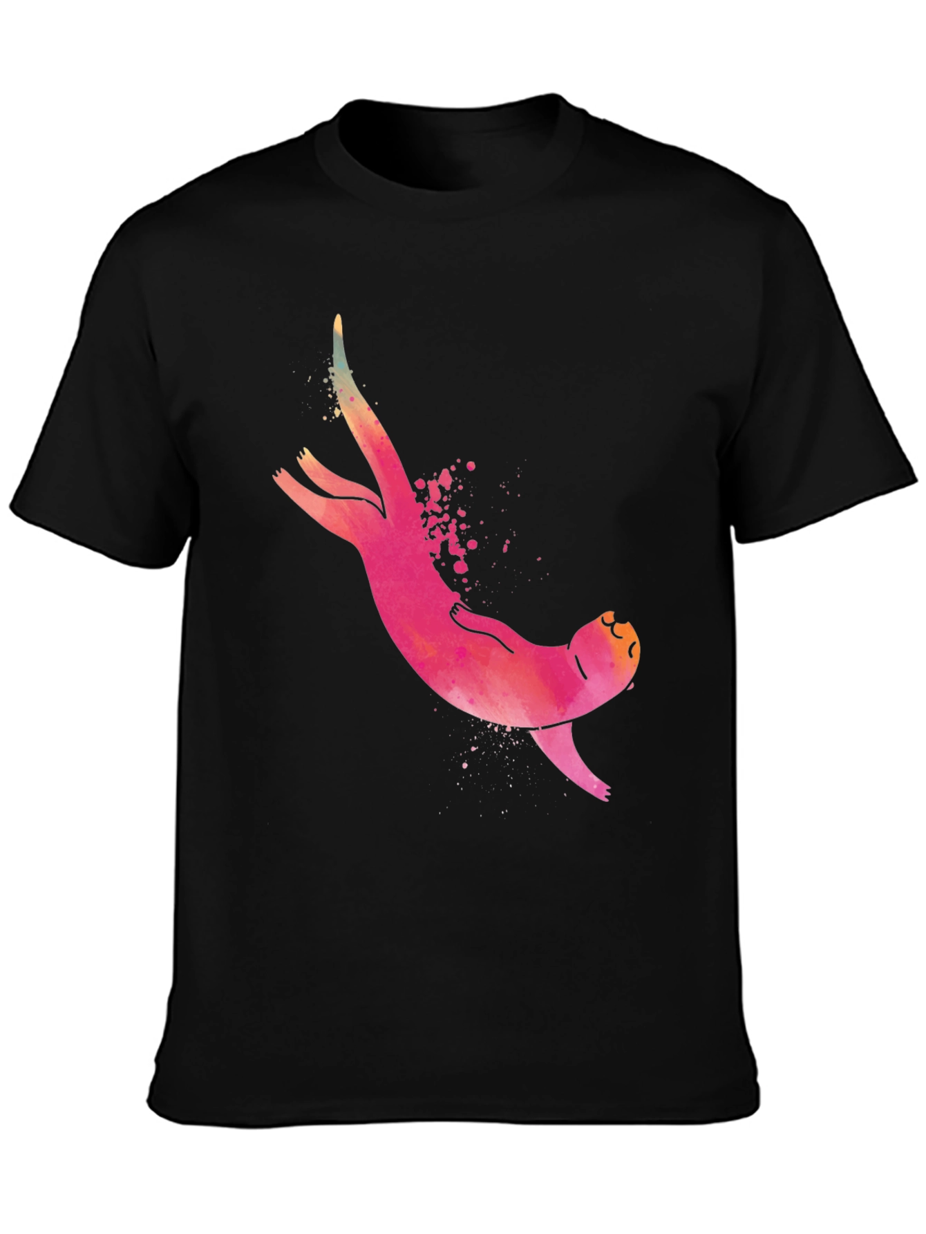 Mens Sloth Graphic Tee - Black Casual T-Shirt