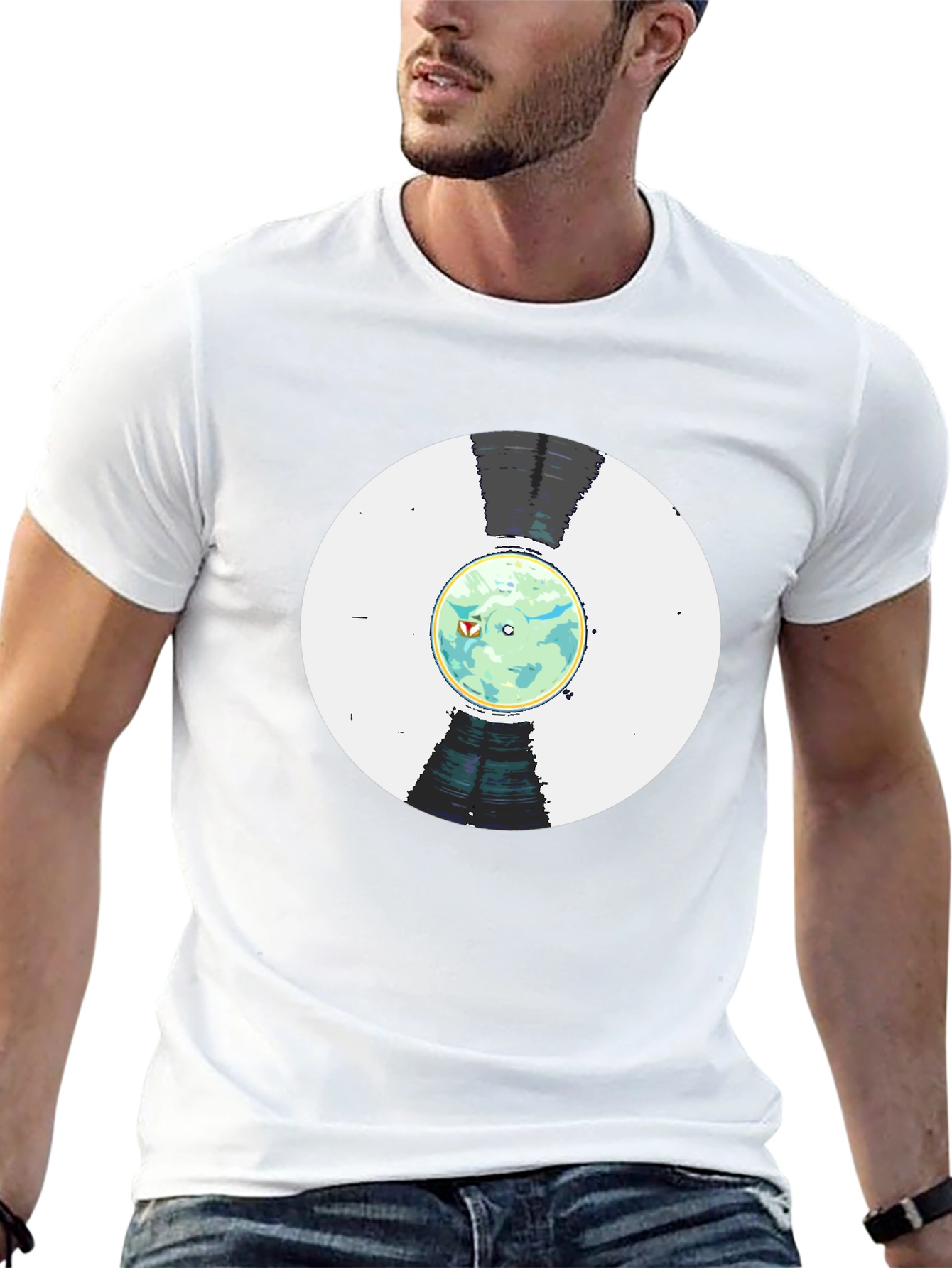 Retro Planet Record Black T-Shirt
