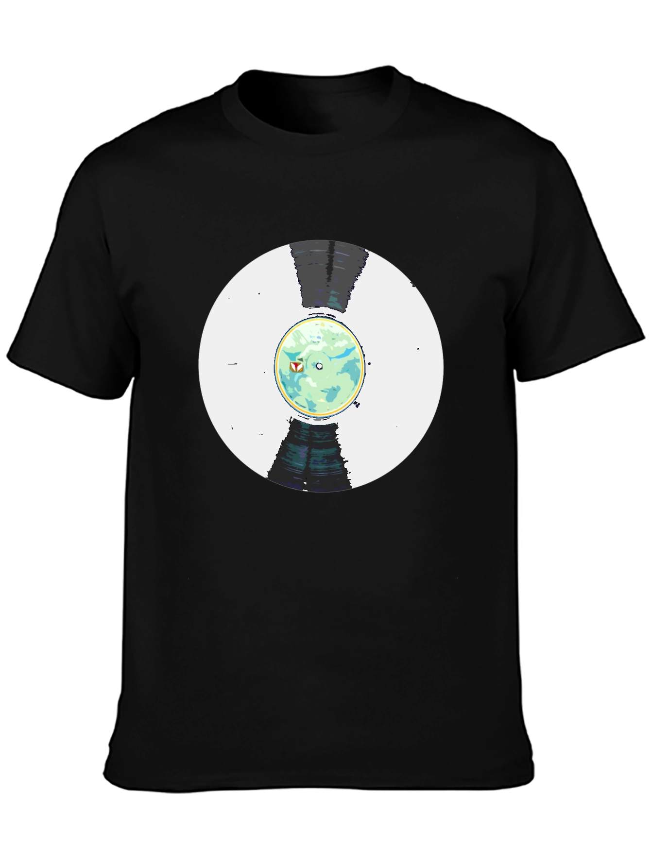 Retro Planet Record Black T-Shirt