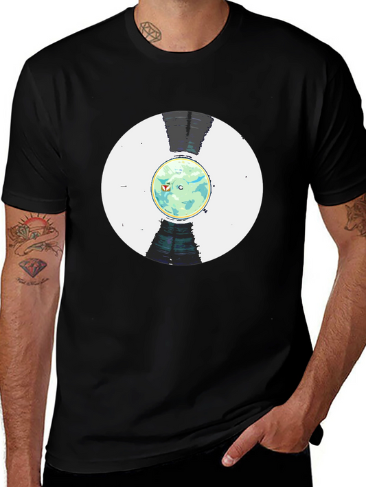 Retro Planet Record Black T-Shirt