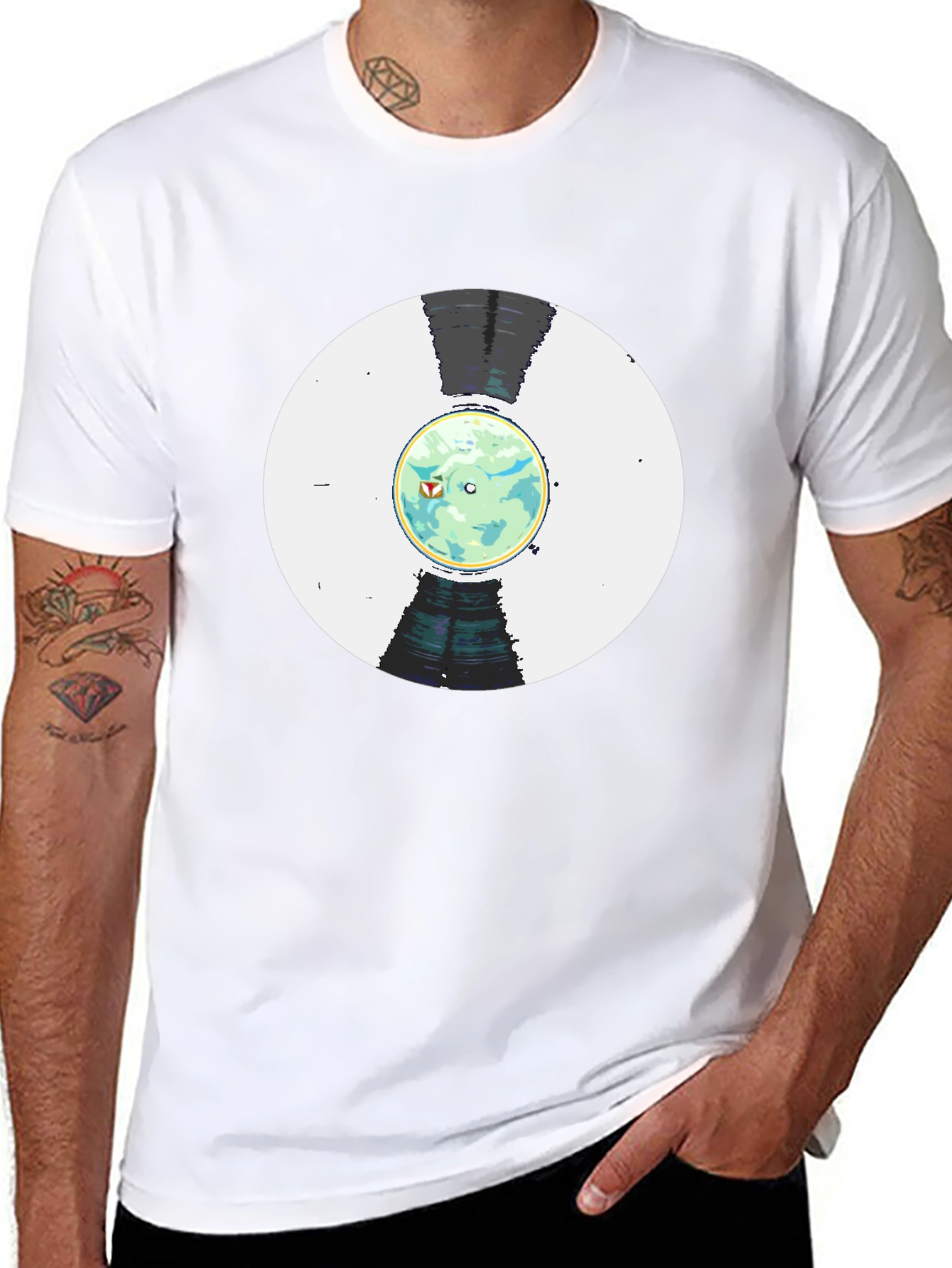 Retro Planet Record Black T-Shirt