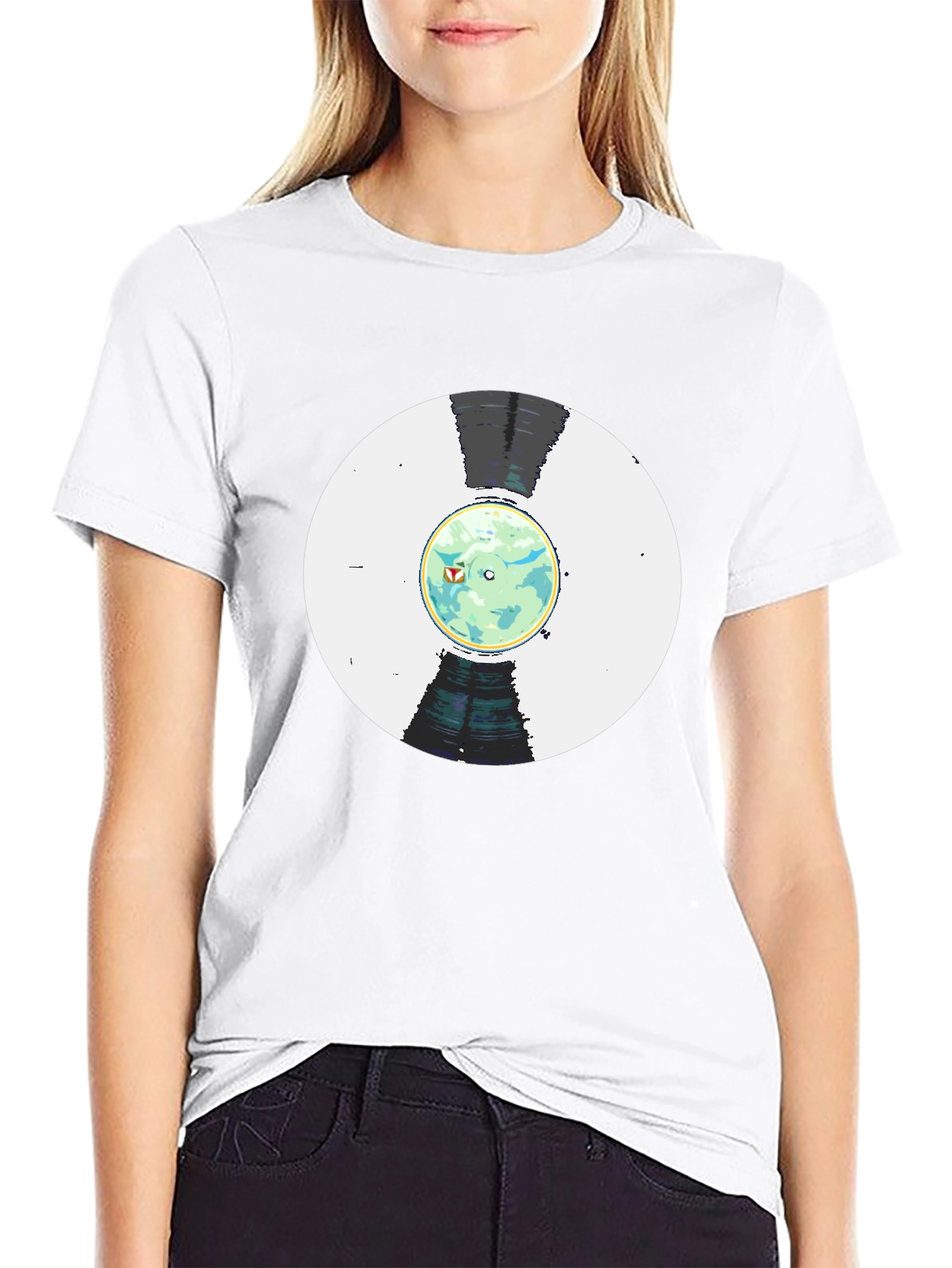 Retro Planet Record Black T-Shirt
