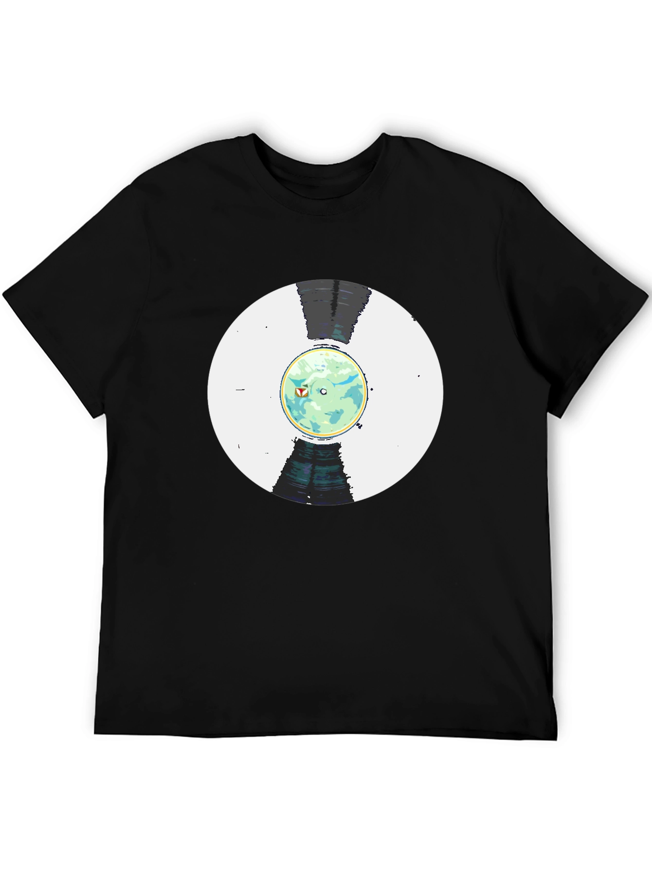 Retro Planet Record Black T-Shirt