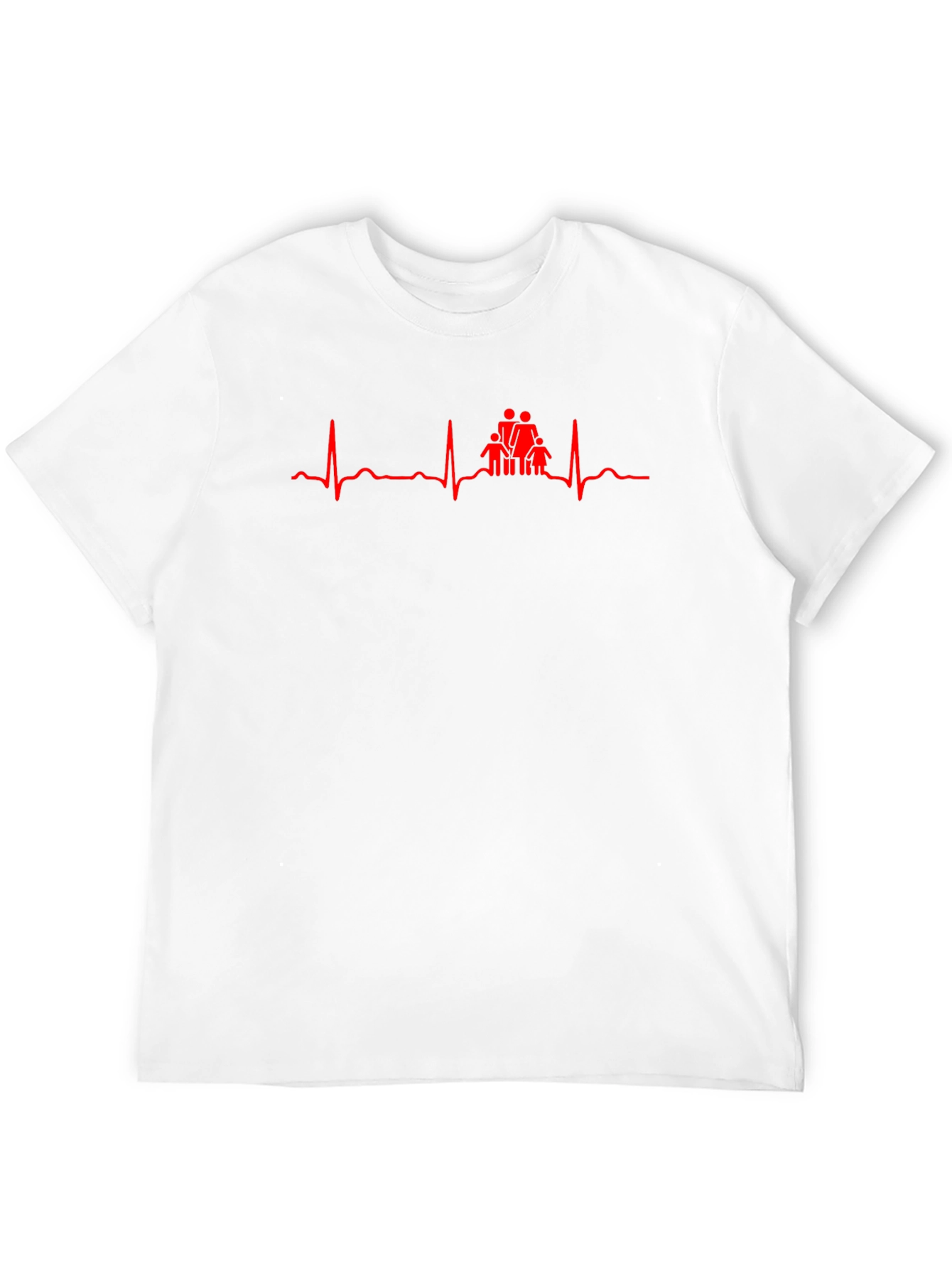 Family Heartbeat Graphic Tee - Black
